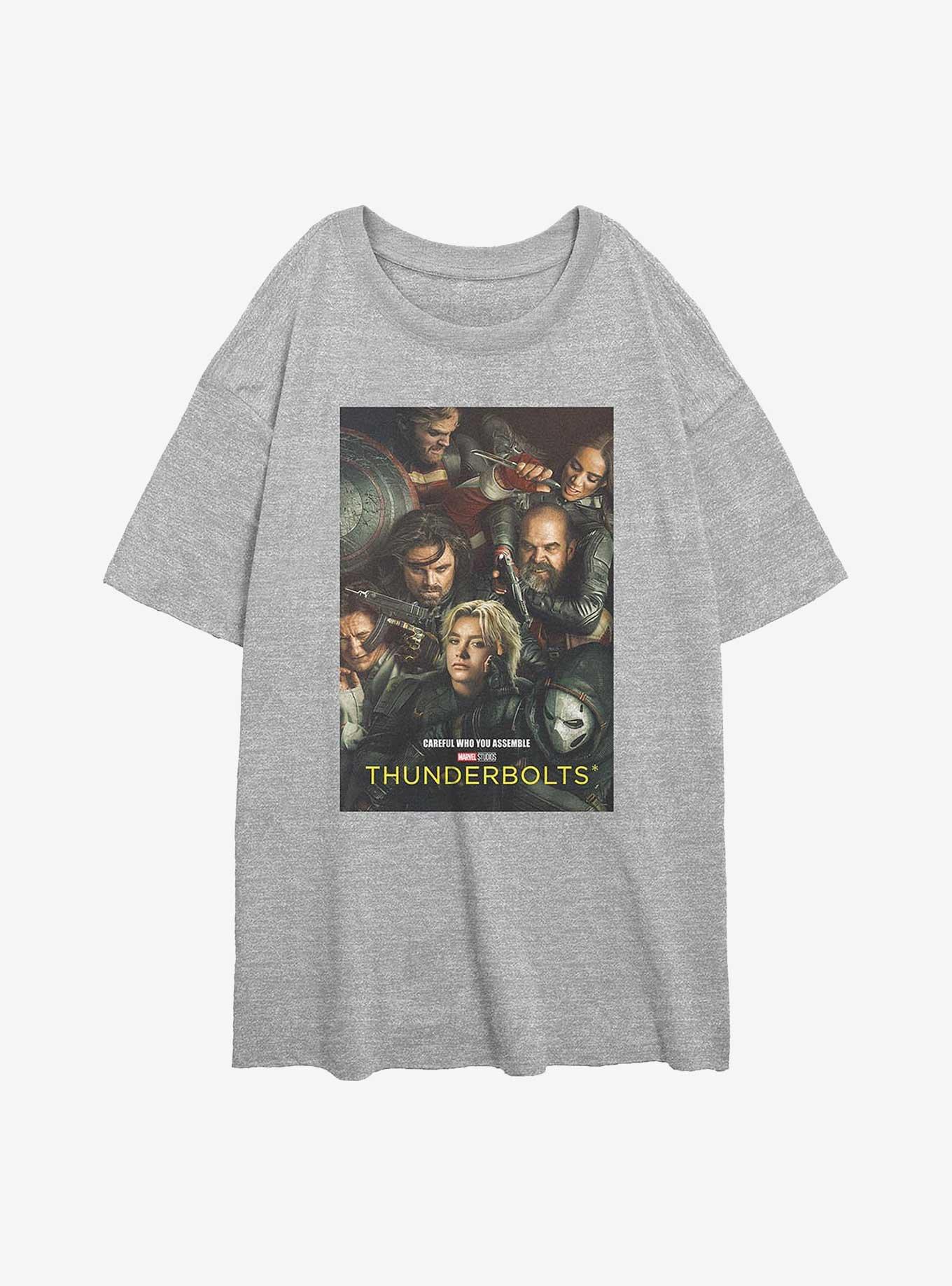 Marvel Thunderbolts* Team Poster Girls Overiszed T-Shirt, ATH HTR, hi-res
