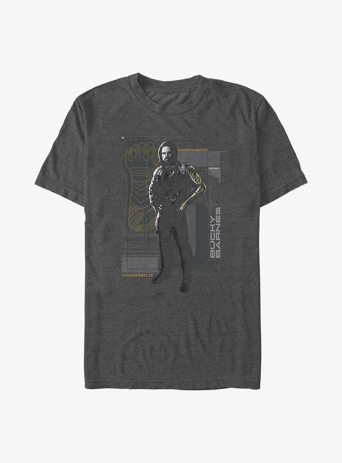 Marvel Thunderbolts* Bucky Barnes Winter Soldier Pose T-Shirt, CHAR HTR, hi-res