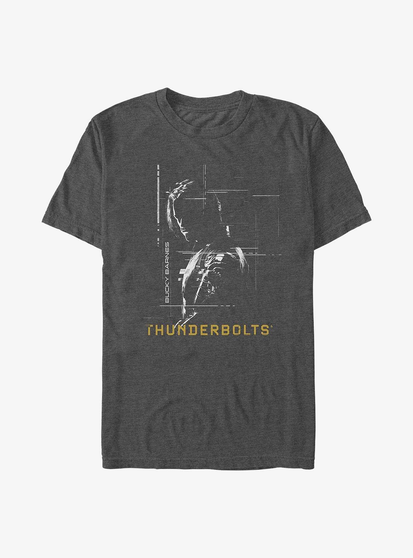 Marvel Thunderbolts* Bucky Barnes Winter Soldier Silhouette T-Shirt, CHAR HTR, hi-res