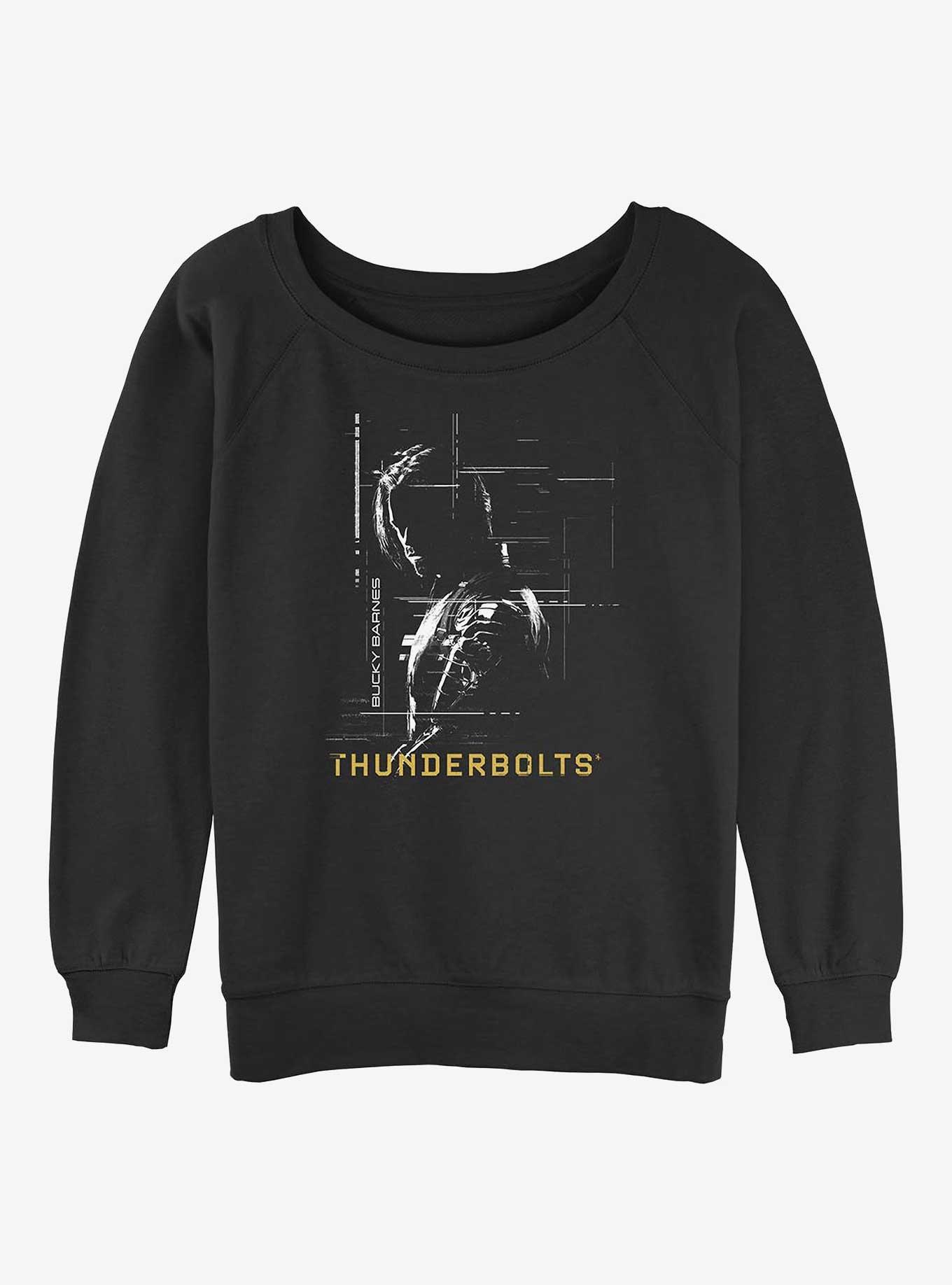 Marvel Thunderbolts* Bucky Barnes Winter Soldier Silhouette Girls Slouchy Sweatshirt, BLACK, hi-res