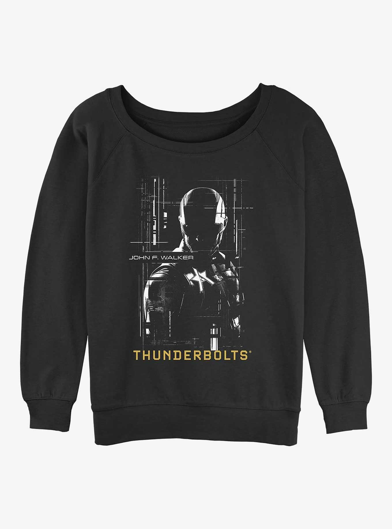 Marvel Thunderbolts* John Walker U.S. Agent Silhouette Girls Slouchy Sweatshirt, BLACK, hi-res