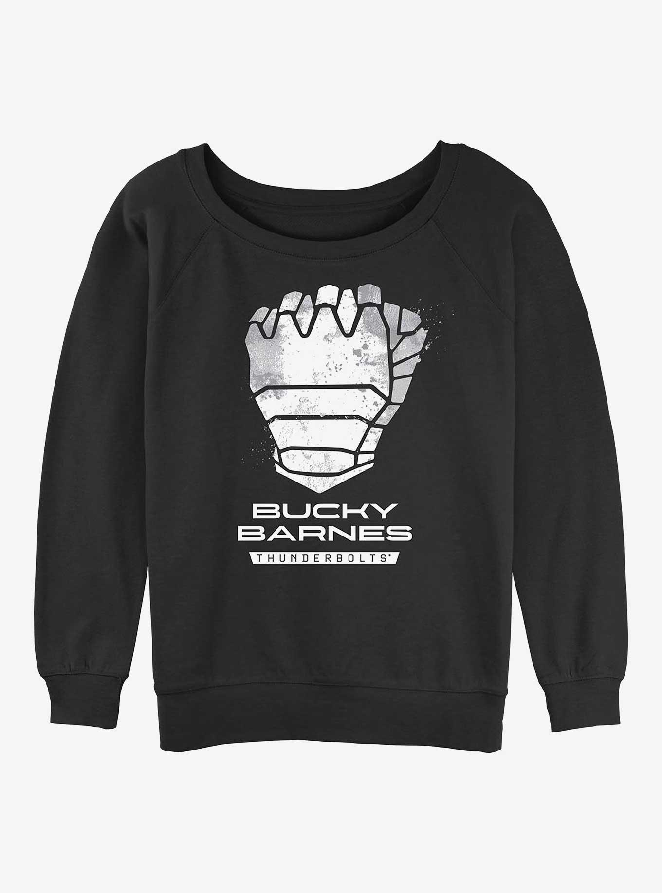 Marvel Thunderbolts* Bucky Barnes Winter Soldier Logo Girls Slouchy Sweatshirt, BLACK, hi-res