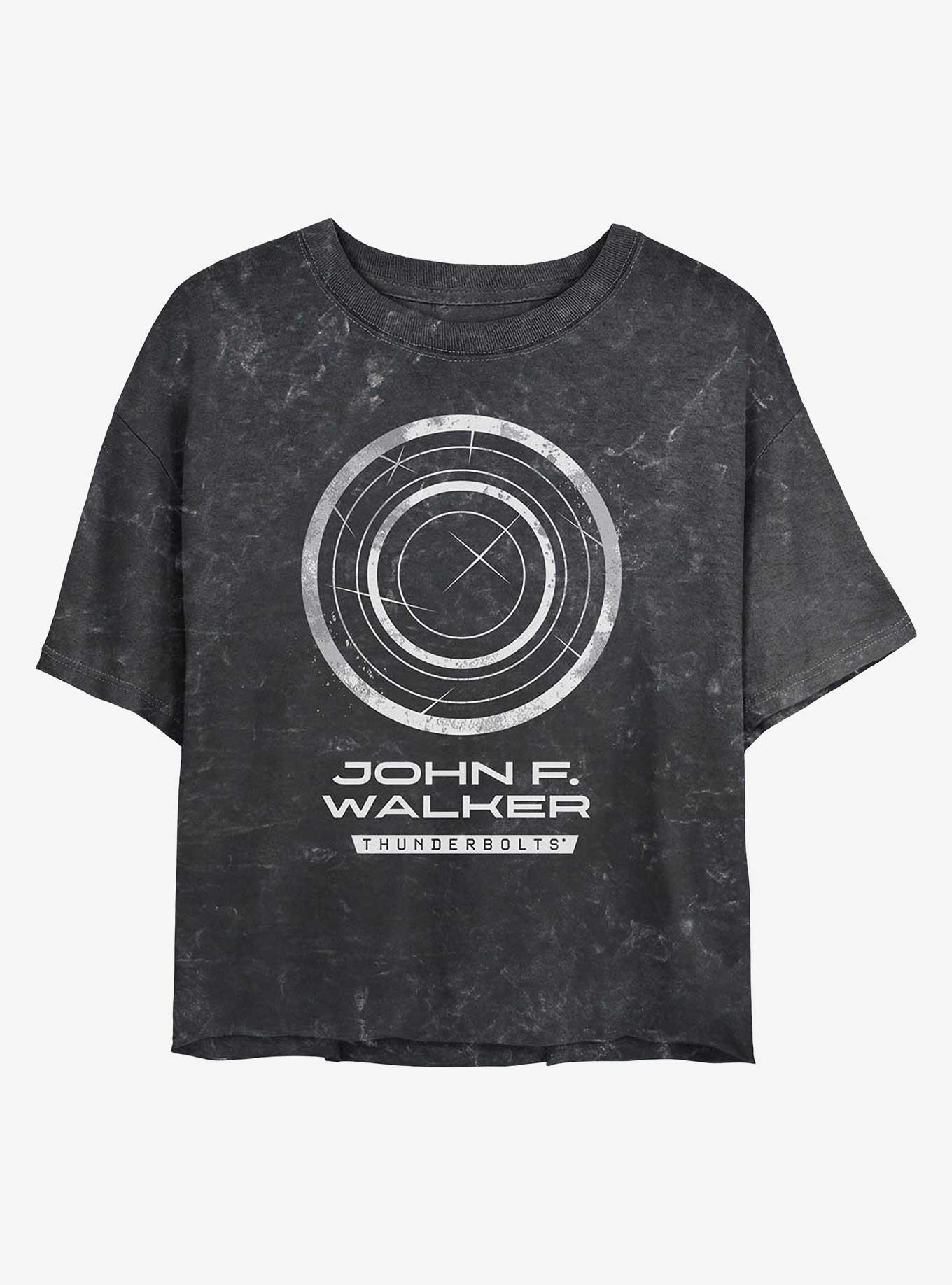 Marvel Thunderbolts* John Walker U.S. Agent Logo Girls Mineral Wash Crop T-Shirt, , hi-res