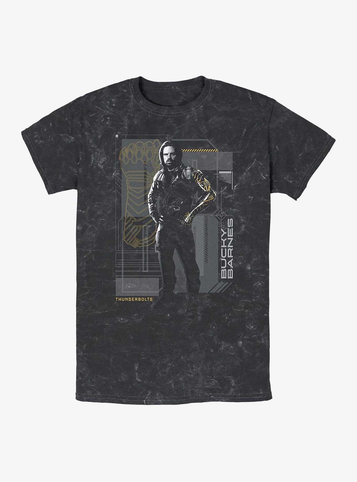 Marvel Thunderbolts* Bucky Barnes Winter Soldier Pose Mineral Wash T-Shirt, BLACK, hi-res