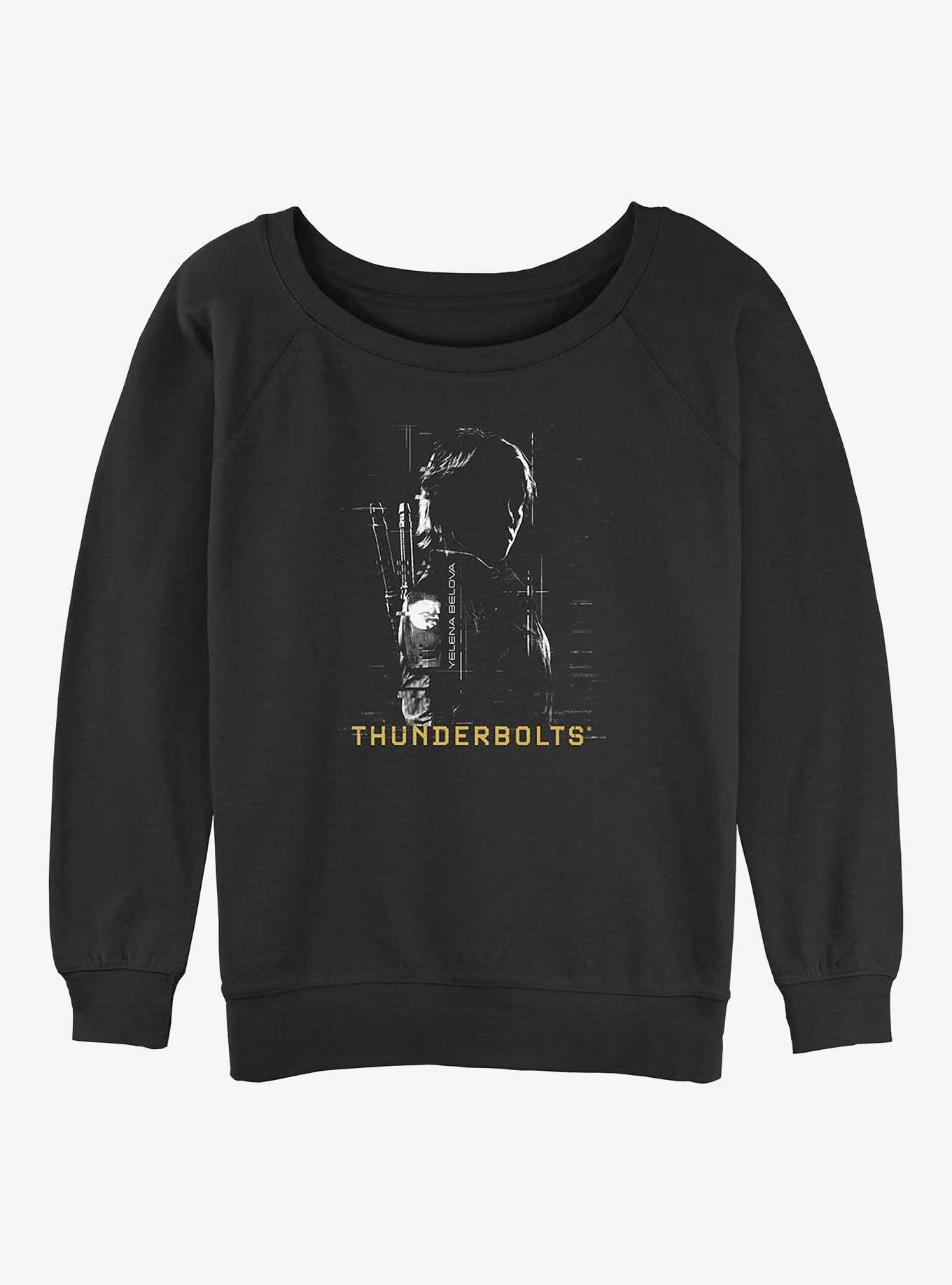 Marvel Thunderbolts* Yelena Silhouette Girls Slouchy Sweatshirt, BLACK, hi-res