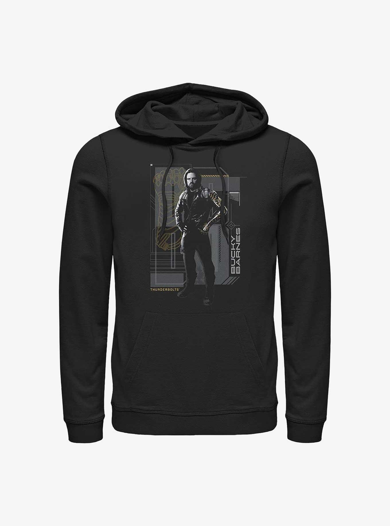 Marvel Thunderbolts* Bucky Barnes Winter Soldier Pose Hoodie, BLACK, hi-res