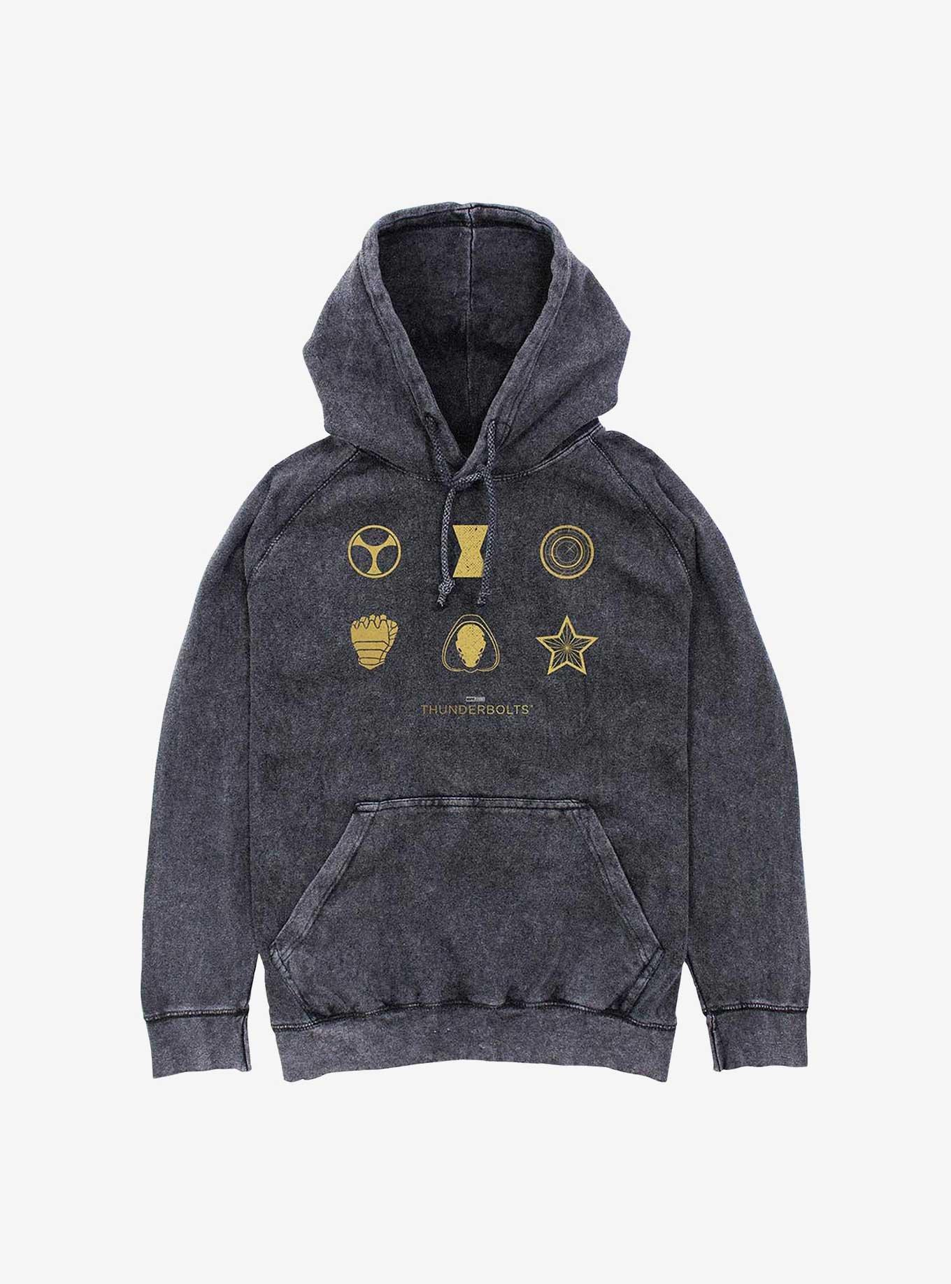 Marvel Thunderbolts* Member Icons Mineral Wash Hoodie, BLACK, hi-res