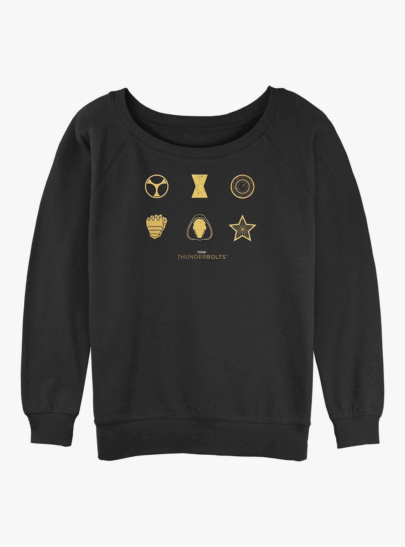 Marvel Thunderbolts* Member Icons Girls Slouchy Sweatshirt, BLACK, hi-res