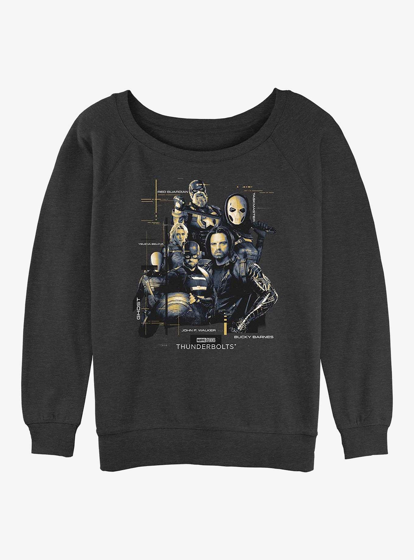 Marvel Thunderbolts* Team Pose Girls Slouchy Sweatshirt, CHAR HTR, hi-res