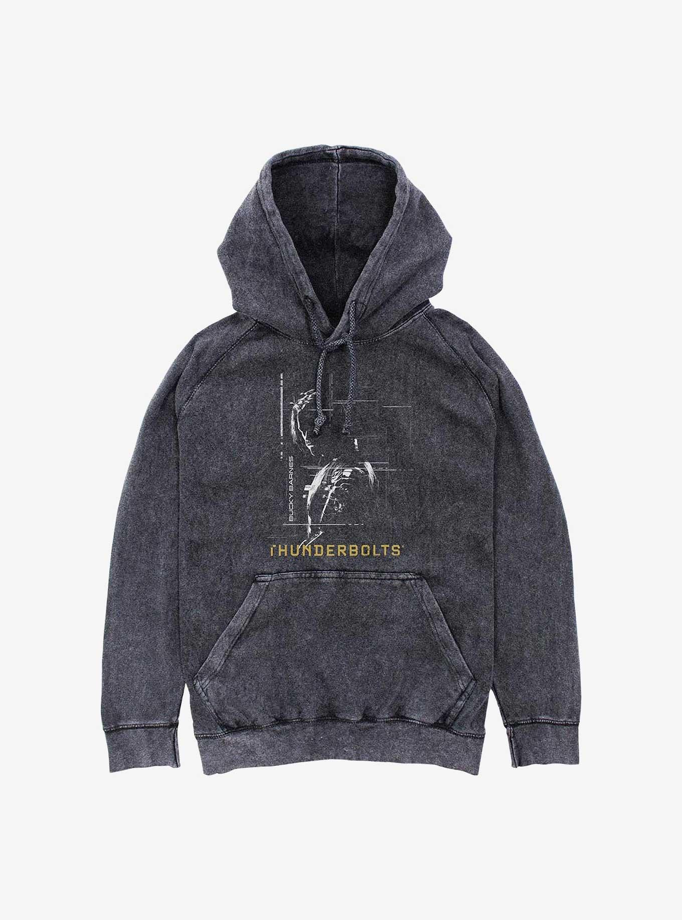 Marvel Thunderbolts* Bucky Barnes Winter Soldier Silhouette Mineral Wash Hoodie