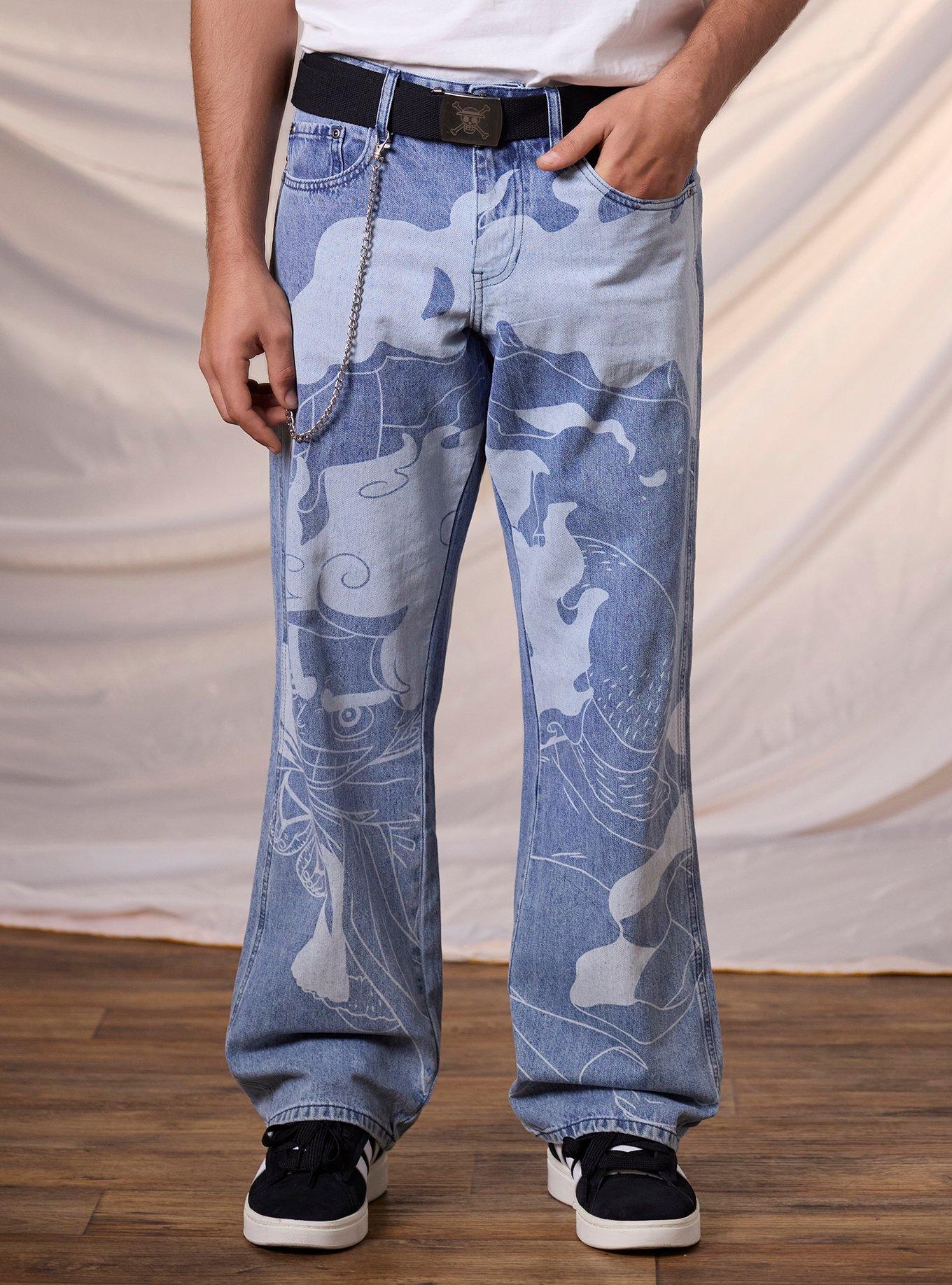 One Piece Gear 5 Luffy Jeans With Belt & Chain, , hi-res