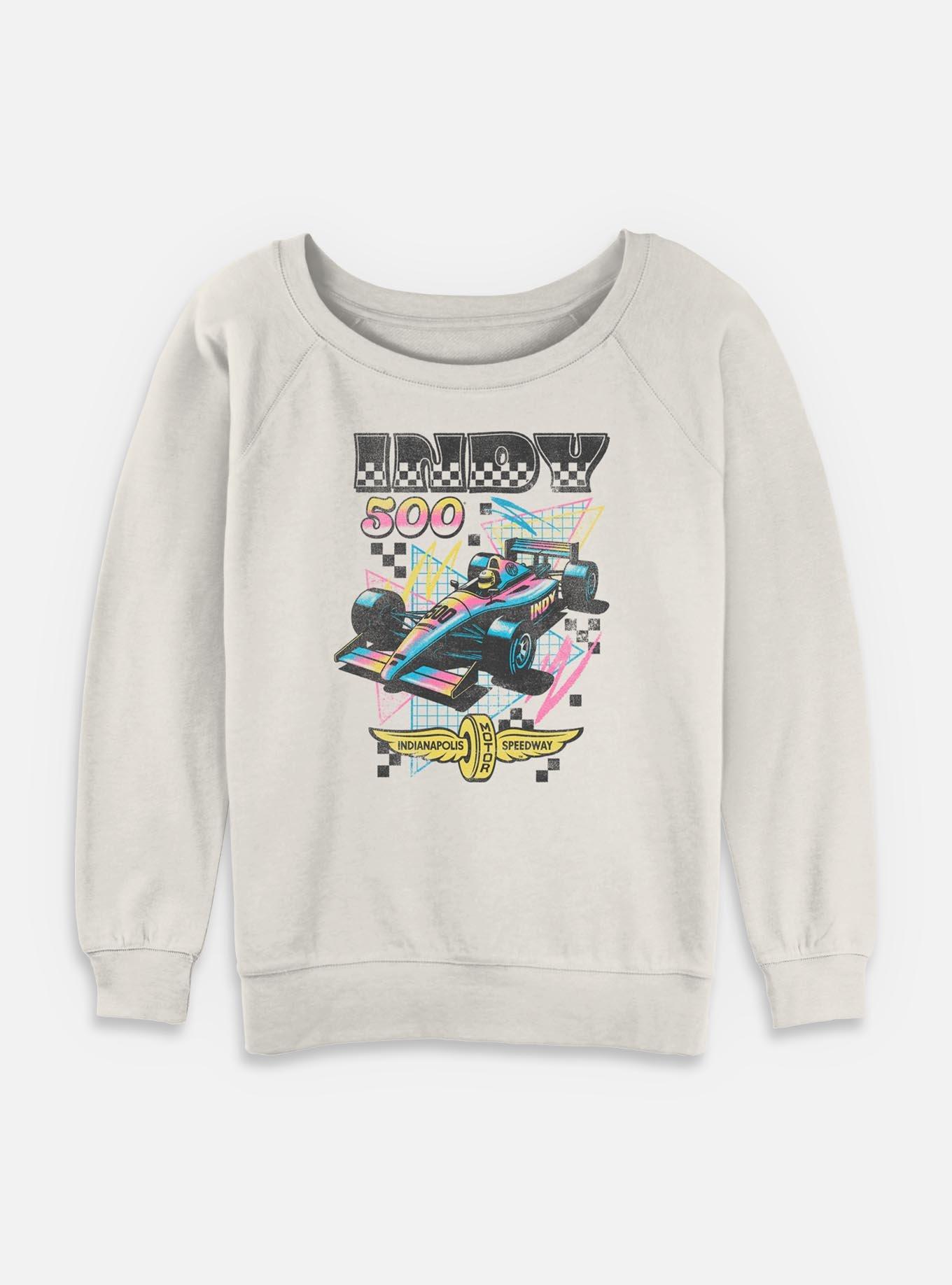 Indianapolis 500 90's Vibe Womens Slouchy Sweatshirt, EGRET, hi-res