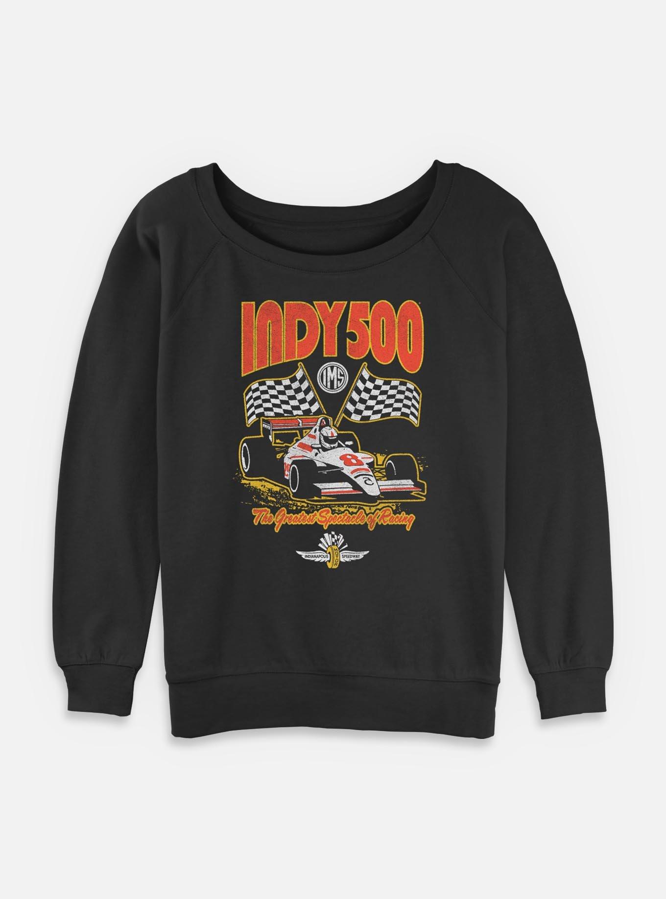Indianapolis 500 Checkered Flags Racing Womens Slouchy Sweatshirt, , hi-res
