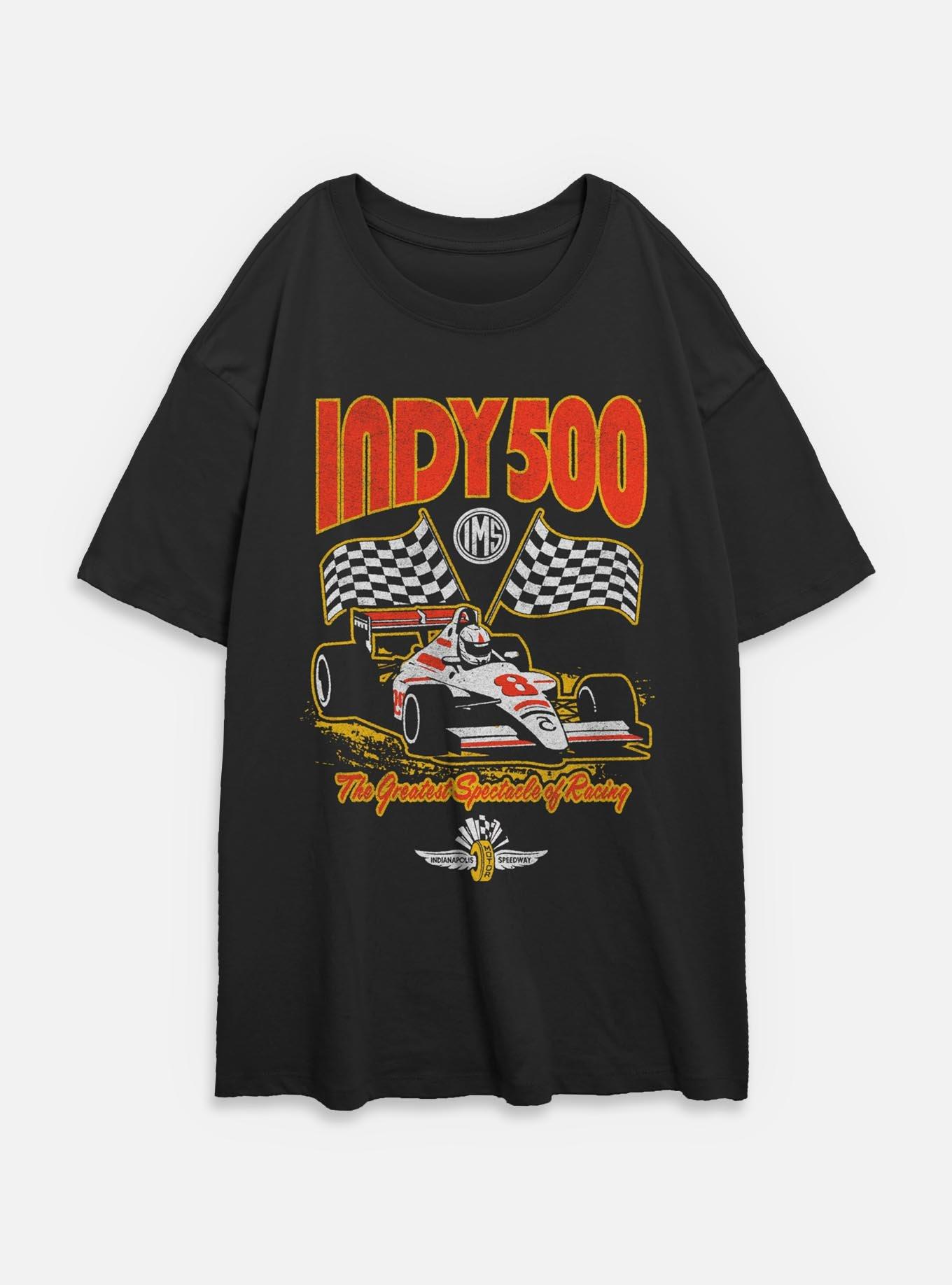 Indianapolis 500 Checkered Flags Racing Womens Oversized T-Shirt, , hi-res