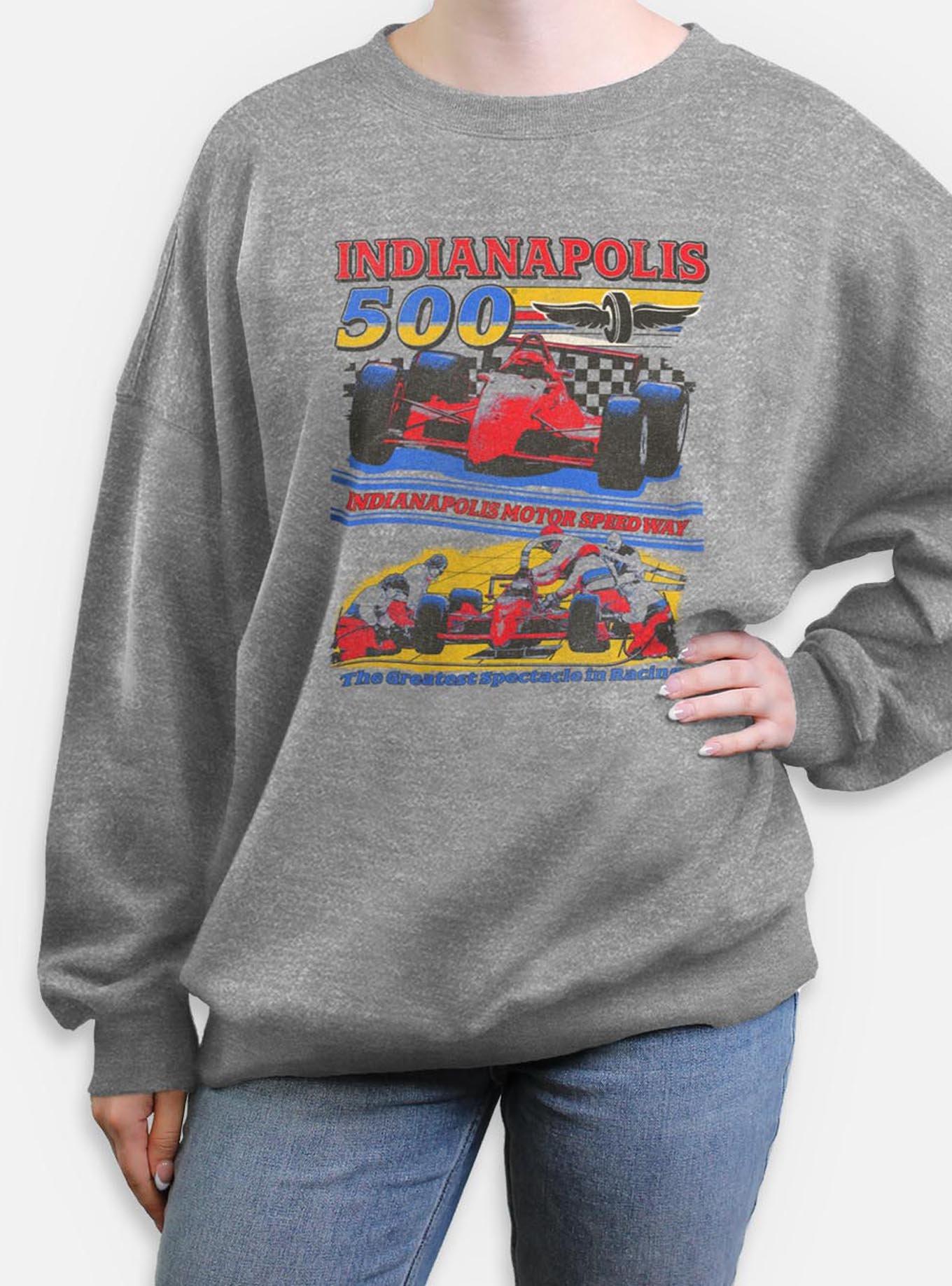 Indianapolis 500 Pit Stop Womens Oversized Sweatshirt, HEATHER GR, hi-res