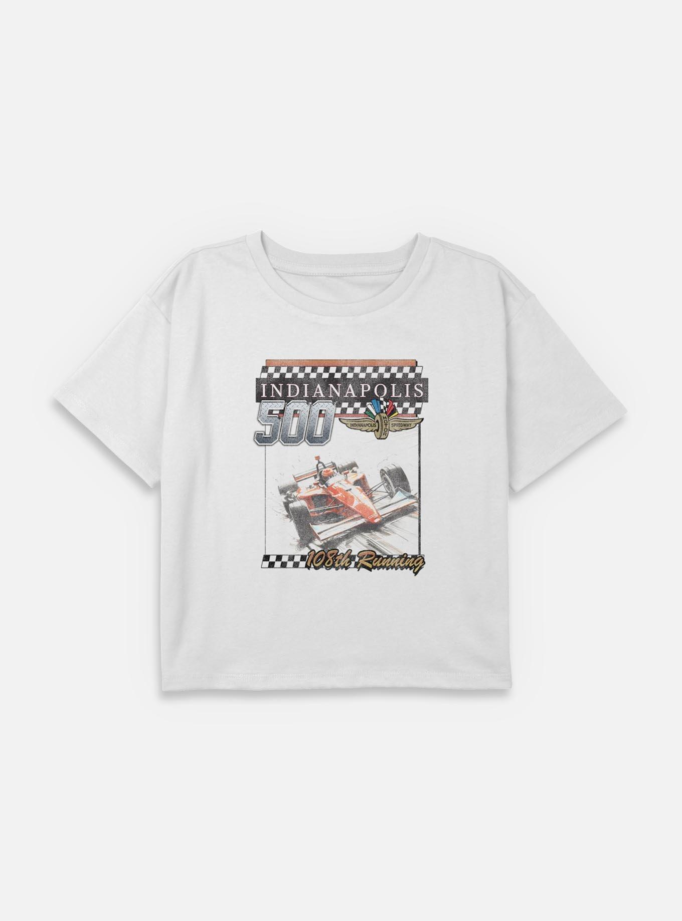 Indianapolis 500 108Th Running Youth Girls Boxy Crop T-Shirt, , hi-res