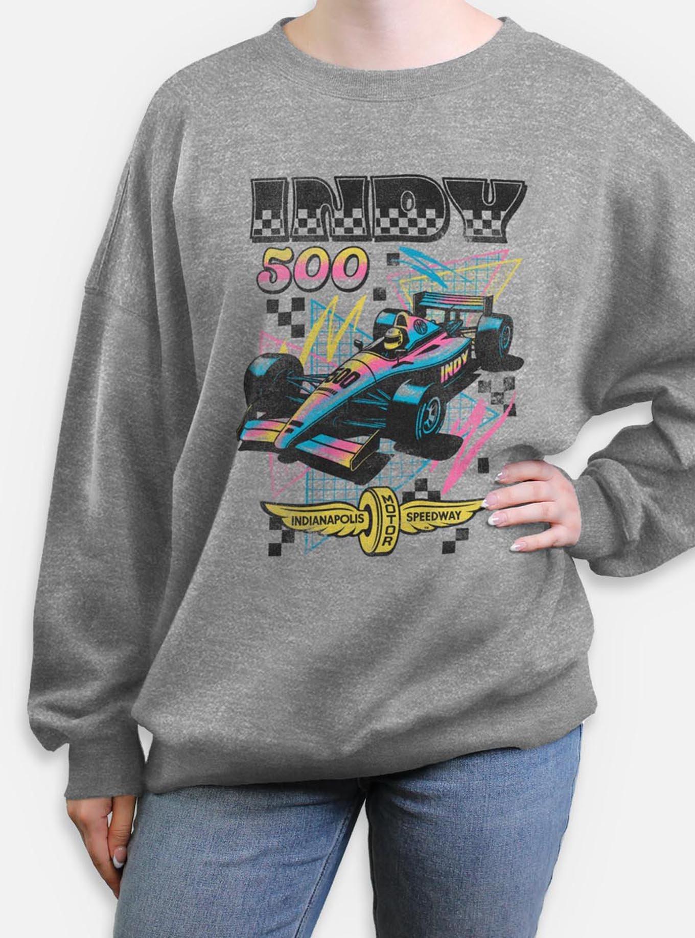 Indianapolis 500 90's Vibe Womens Oversized Sweatshirt, HEATHER GR, hi-res