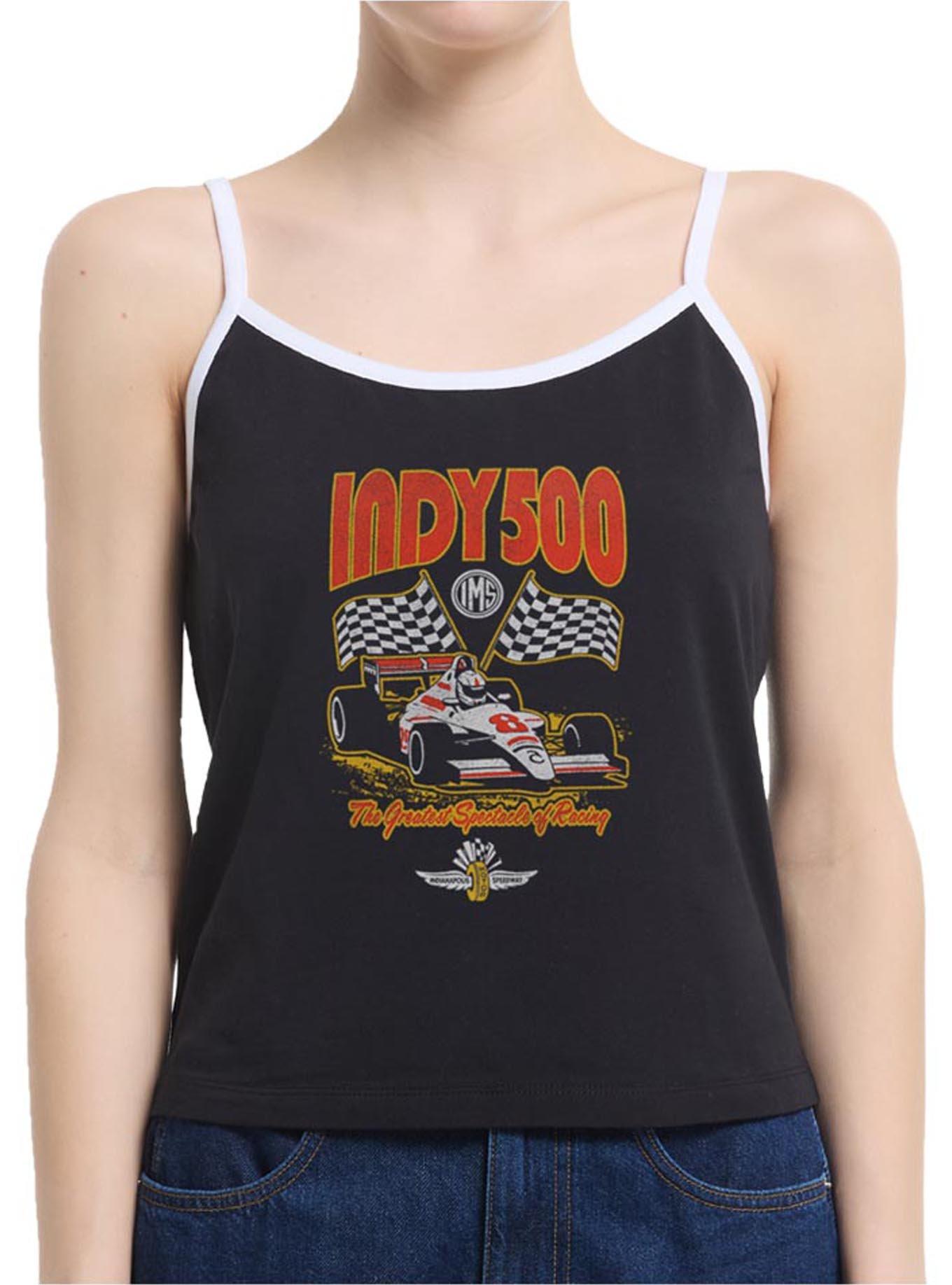 Indianapolis 500 Checkered Flags Racing Womens Cami, BLACK, hi-res