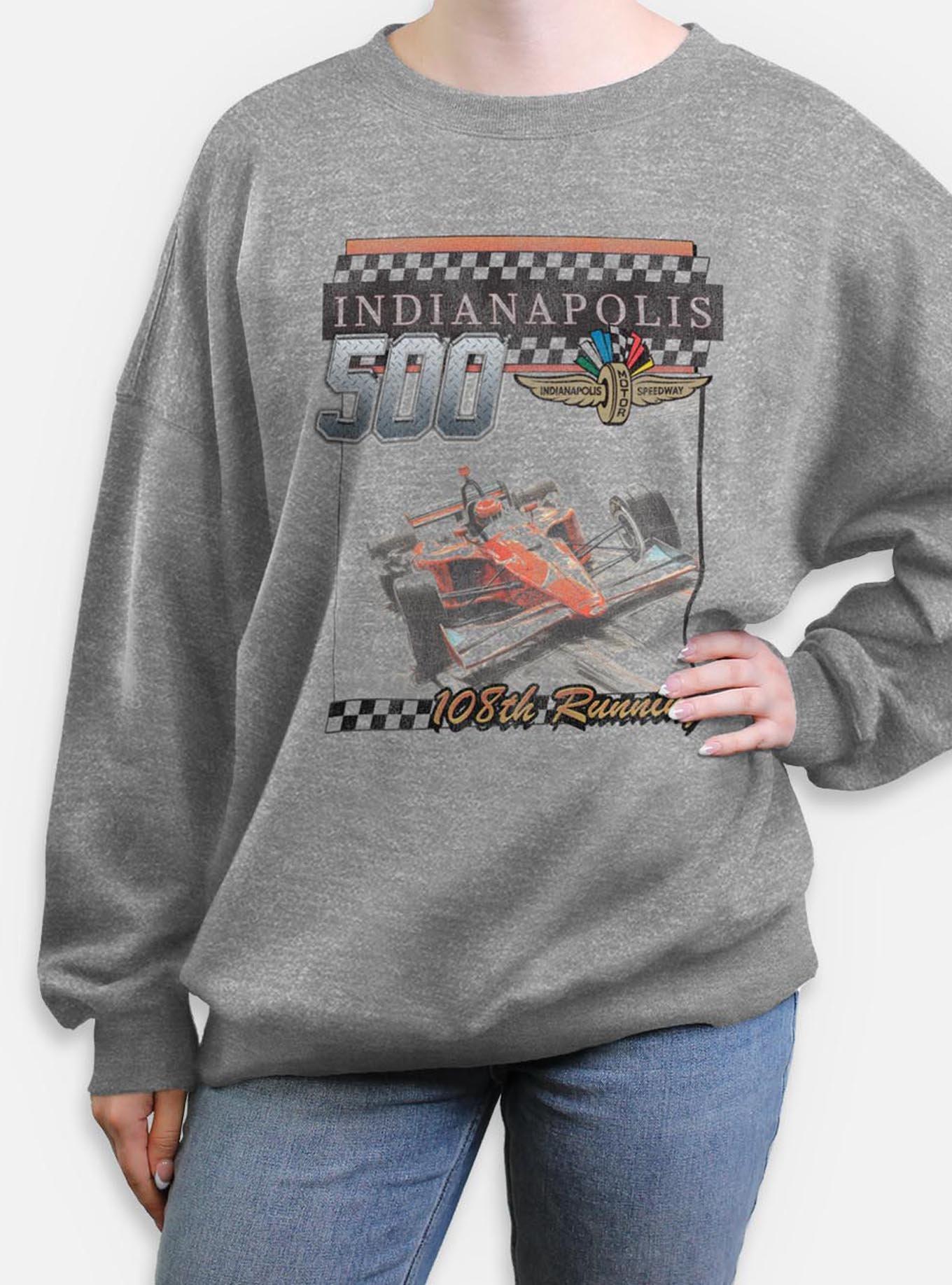 Indianapolis 500 108Th Running Womens Oversized Sweatshirt, HEATHER GR, hi-res