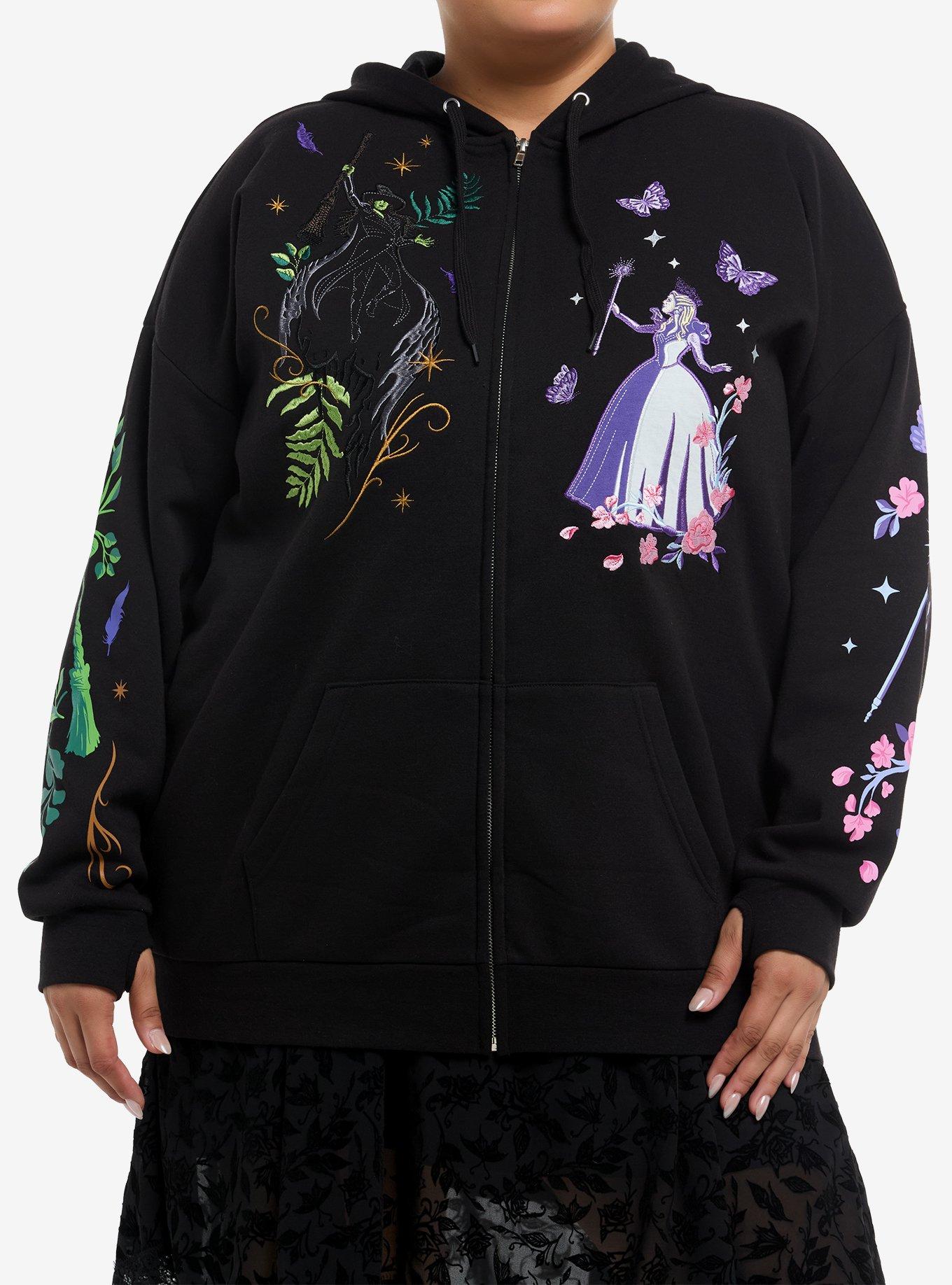 Her Universe Wicked Elphaba & Glinda Duo Embroidered Hoodie Plus Size, , hi-res