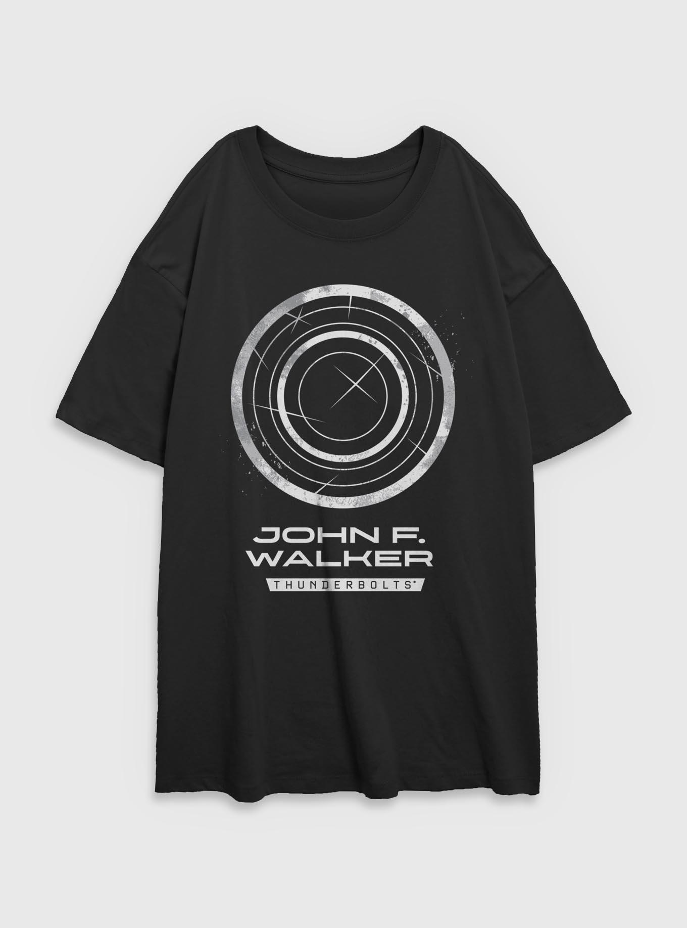 Marvel Thunderbolts* John Walker U.S. Agent Logo Womens Oversized T-Shirt, BLACK, hi-res