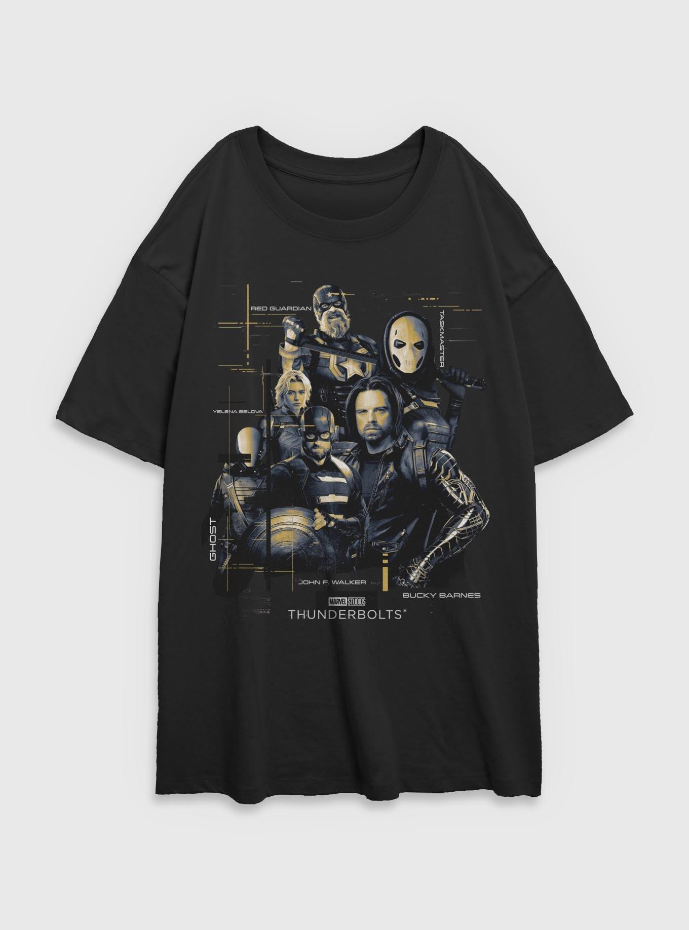 Marvel Thunderbolts* Team Pose Womens Oversized T-Shirt, BLACK, hi-res