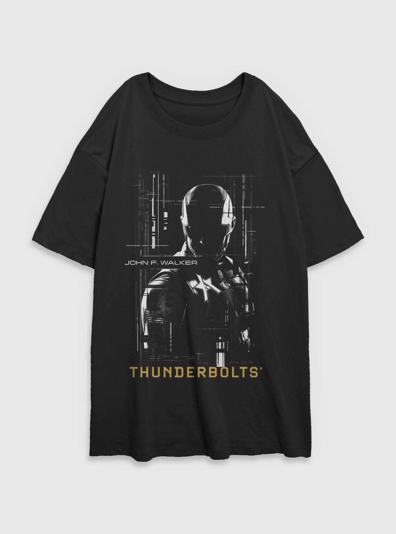 Marvel Thunderbolts* John Walker U.S. Agent Silhouette Womens Oversized T-Shirt, , hi-res