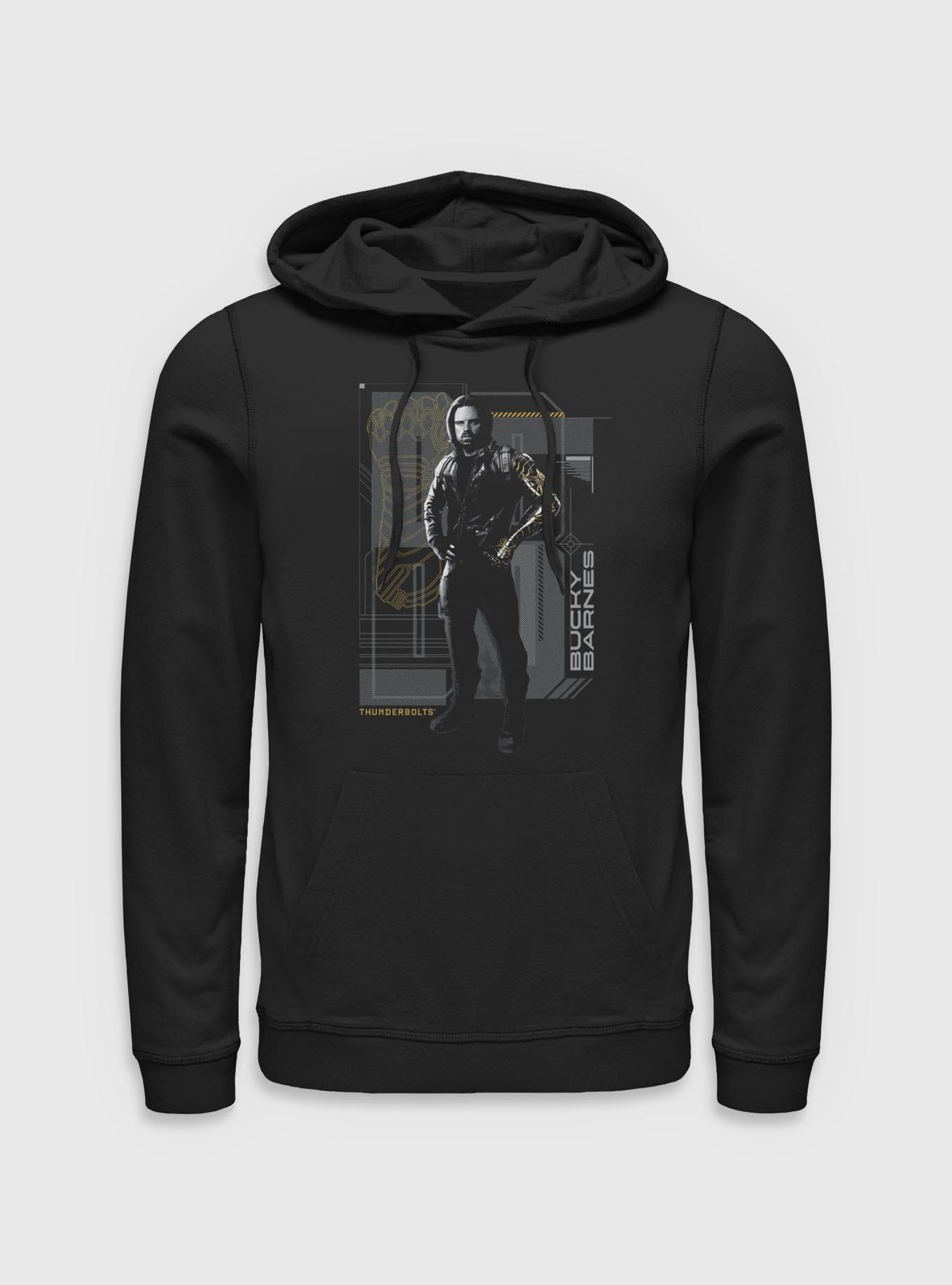 Marvel Thunderbolts* Bucky Barnes Winter Soldier Pose Hoodie, BLACK, hi-res