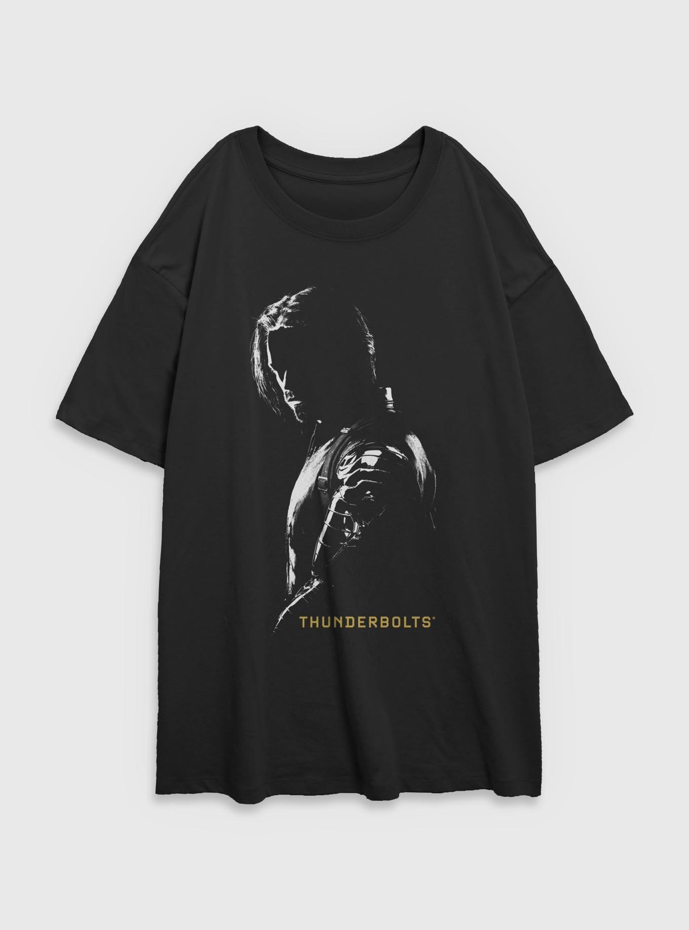Marvel Thunderbolts* Bucky Barnes Winer Solider In Shadows Womens Oversized T-Shirt, BLACK, hi-res