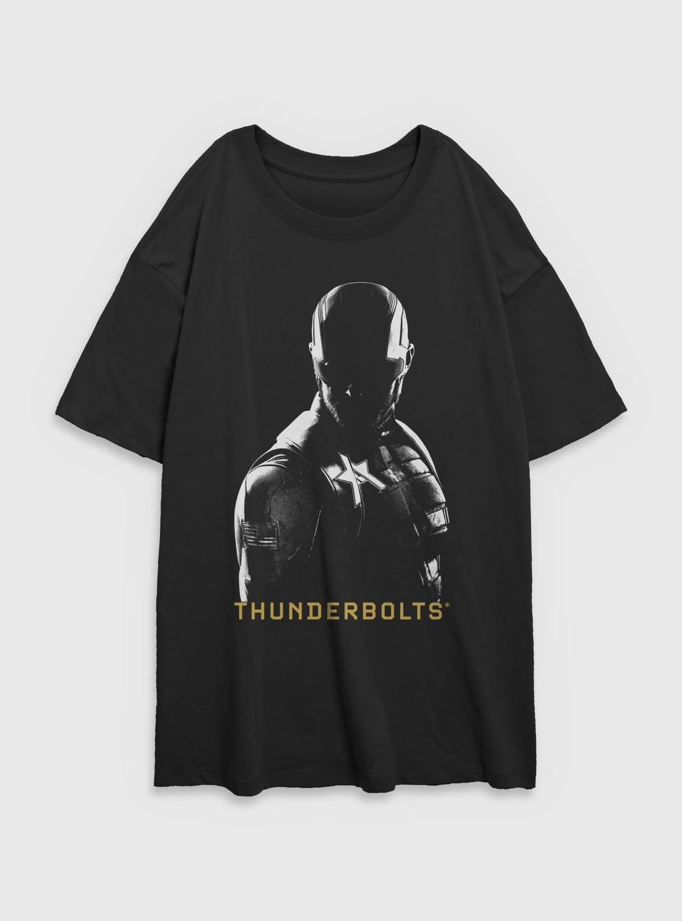 Marvel Thunderbolts* John Walker U.S. Agent In Shadows Womens Oversized T-Shirt, BLACK, hi-res