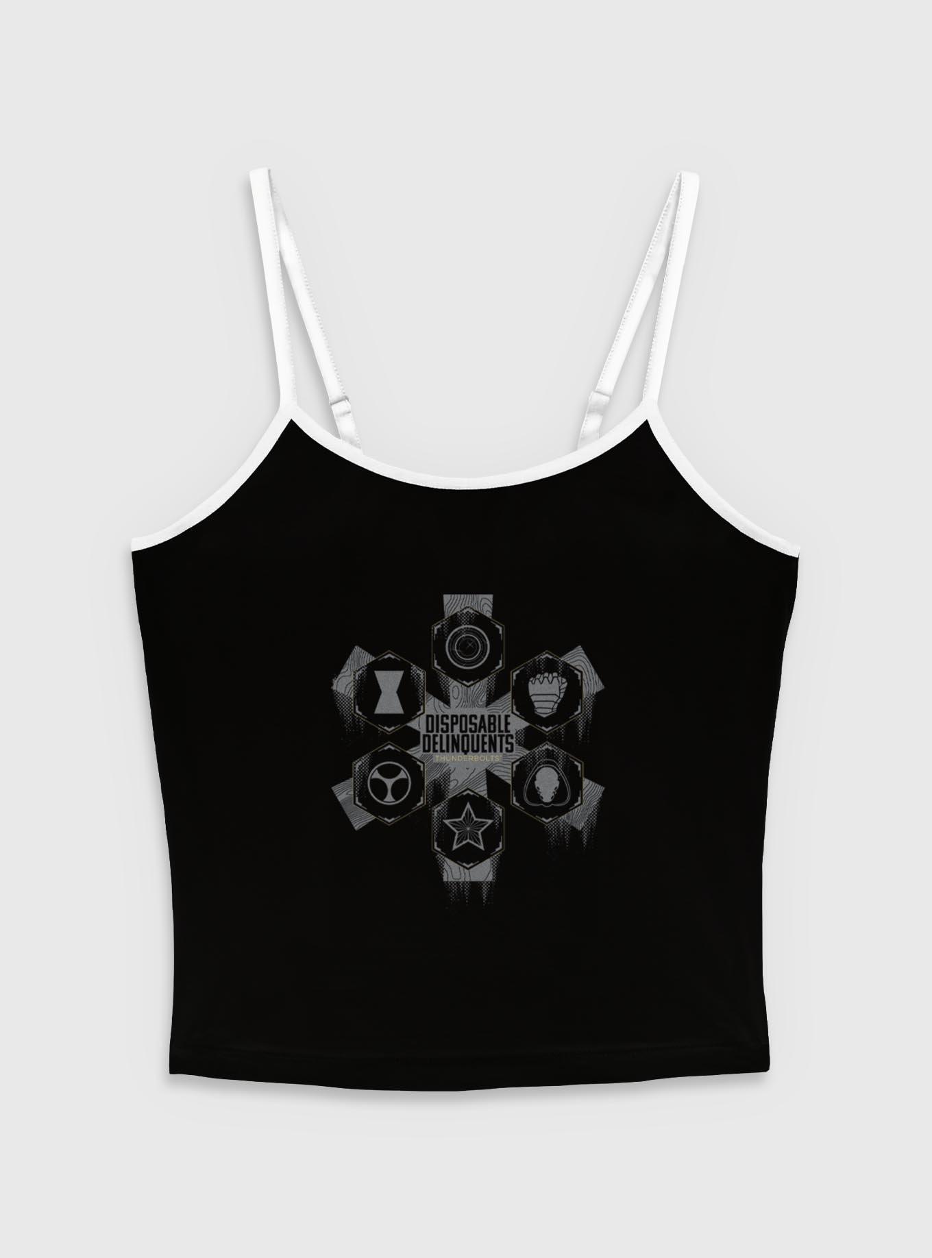 Marvel Thunderbolts* Disposable Delinquents Logos Womens Cami, BLACK, hi-res
