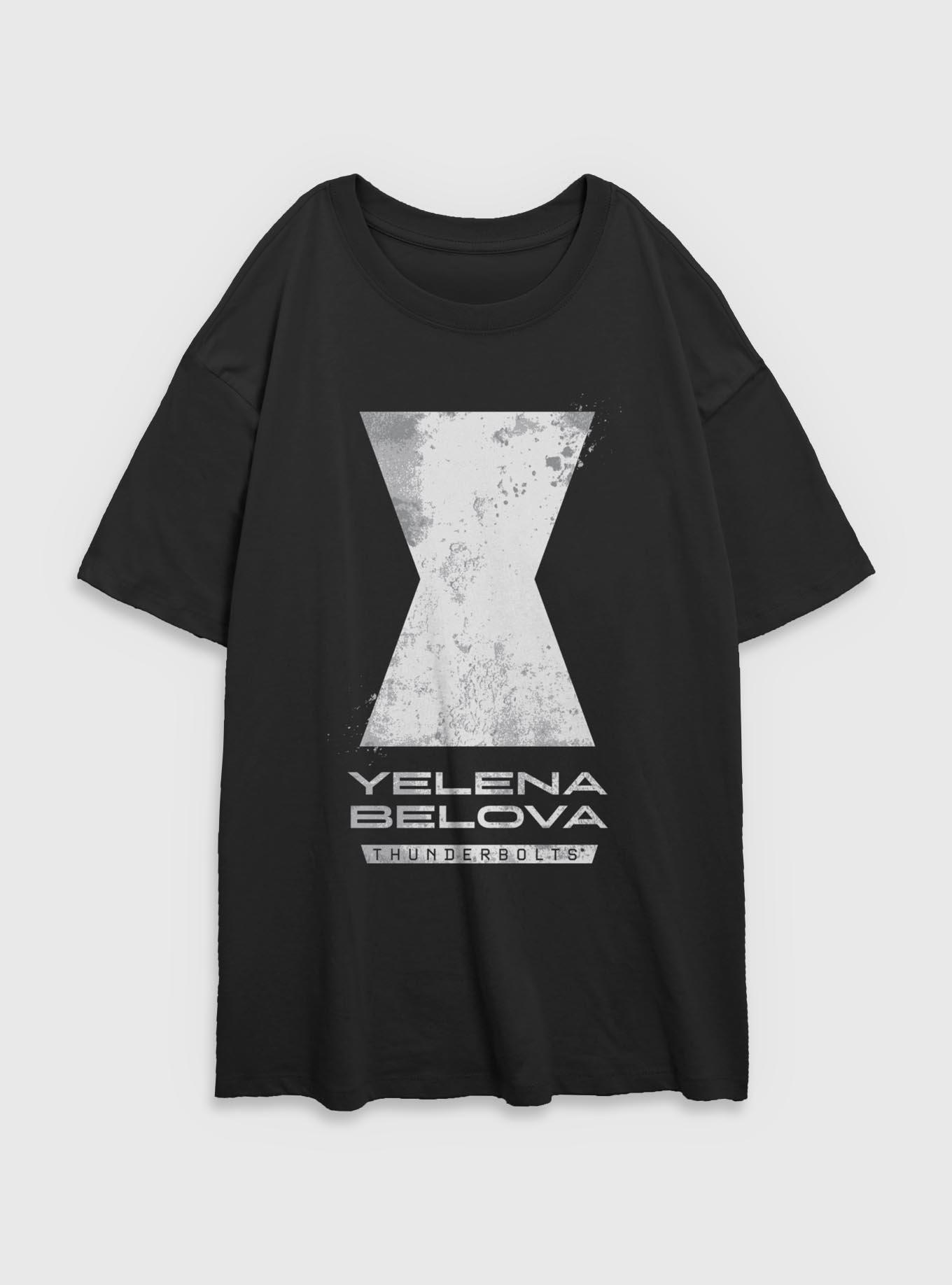 Marvel Thunderbolts* Yelena Belova Logo Womens Oversized T-Shirt, BLACK, hi-res