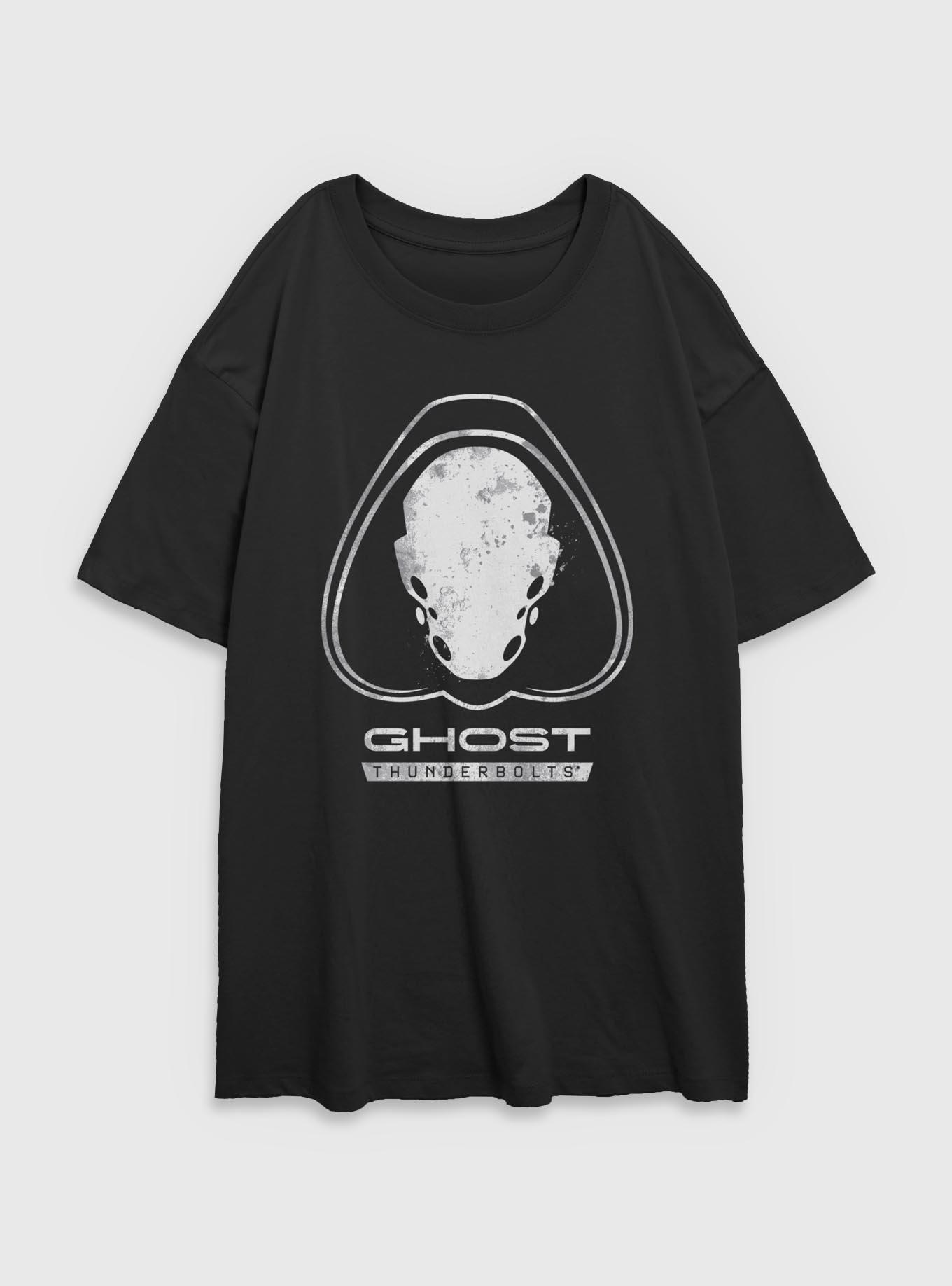 Marvel Thunderbolts* Ghost Logo Womens Oversized T-Shirt, BLACK, hi-res