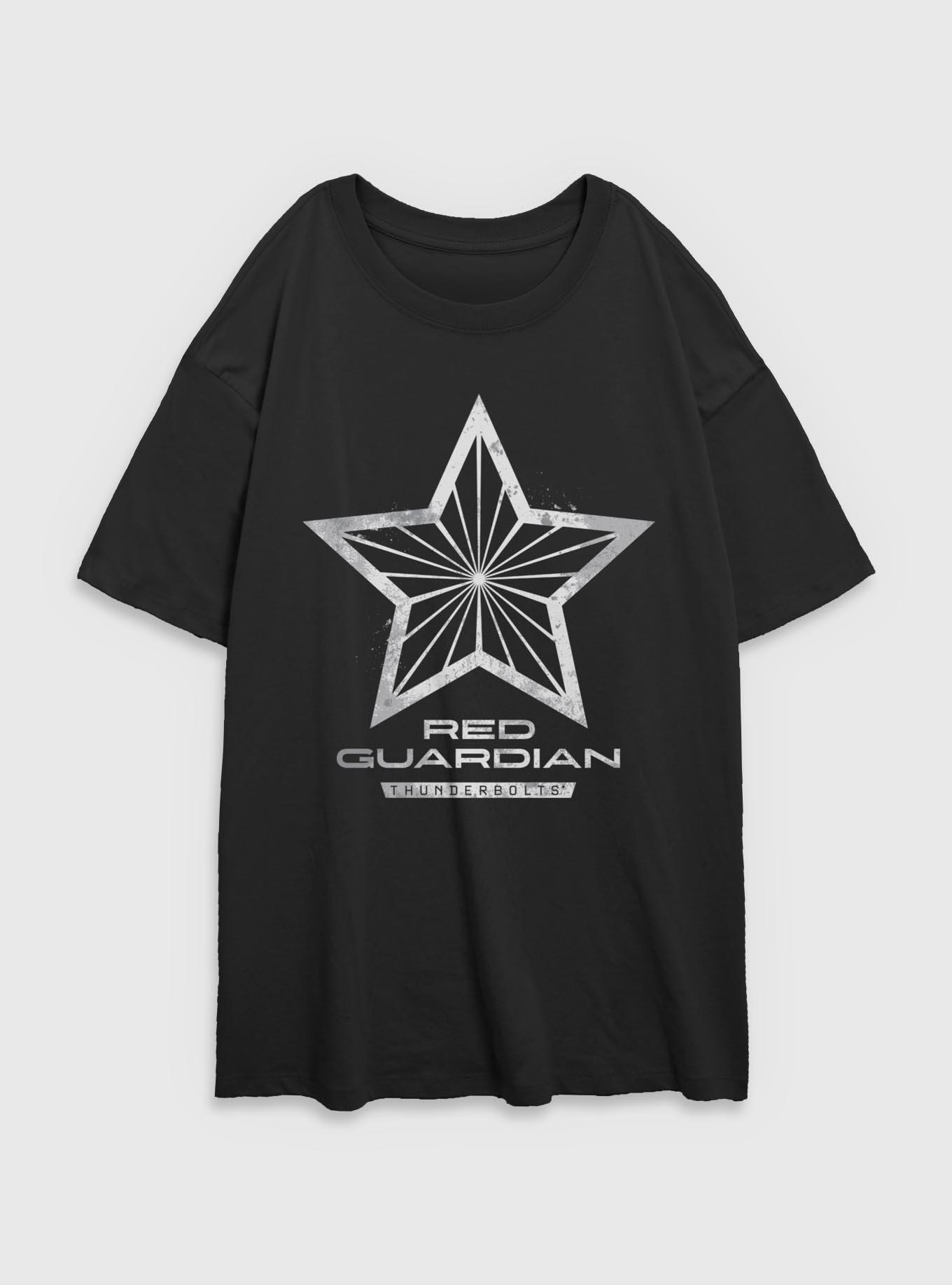 Marvel Thunderbolts* Red Guardian Logo Womens Oversized T-Shirt, BLACK, hi-res