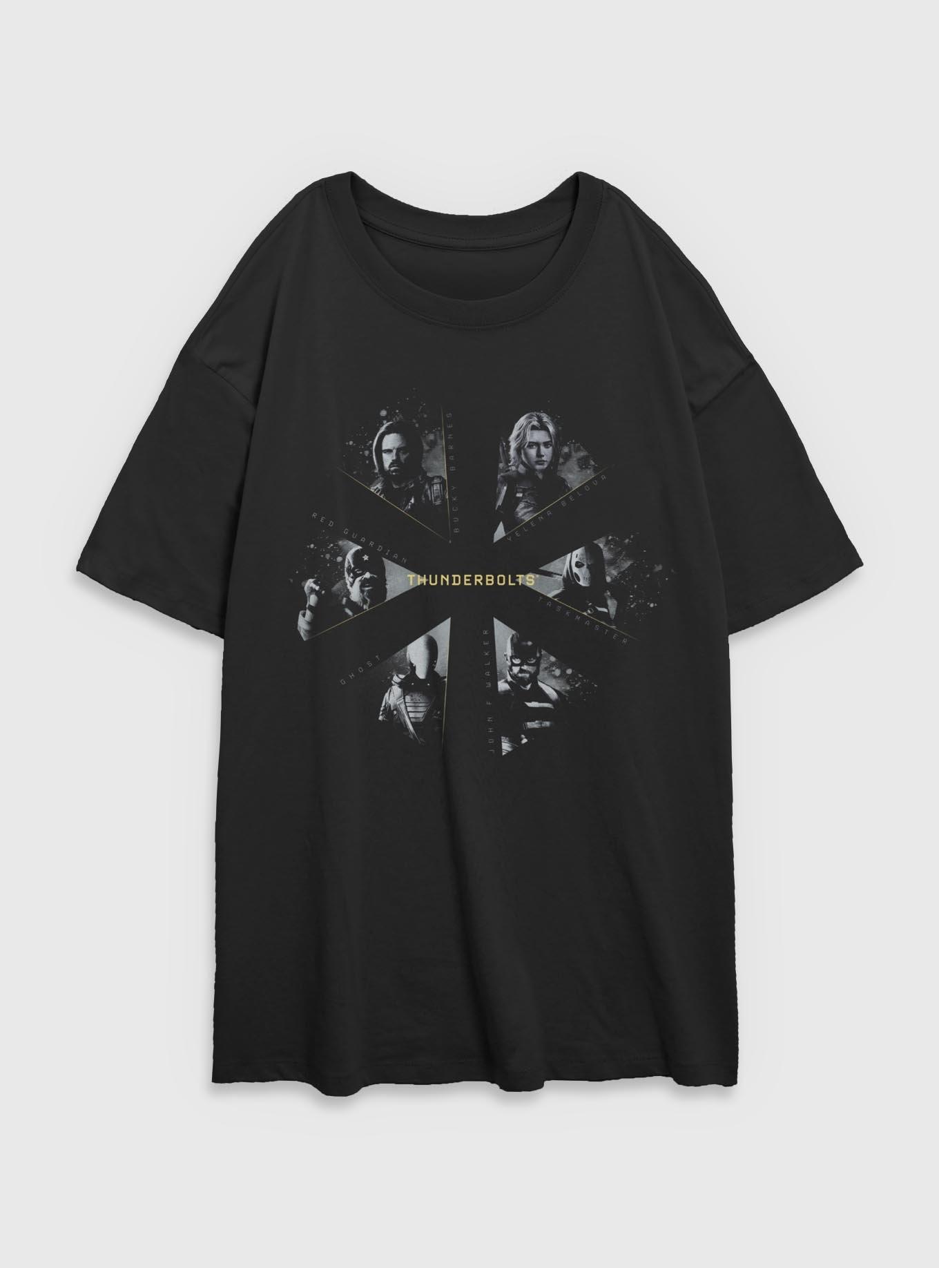 Marvel Thunderbolts* Team Womens Oversized T-Shirt, BLACK, hi-res