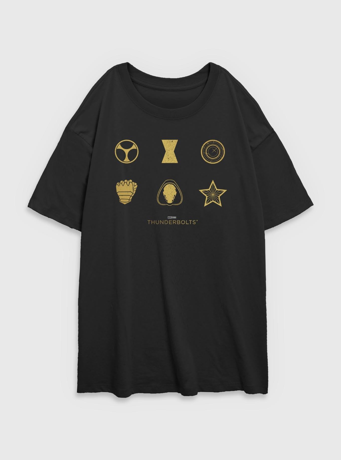 Marvel Thunderbolts* Member Icons Womens Oversized T-Shirt, BLACK, hi-res