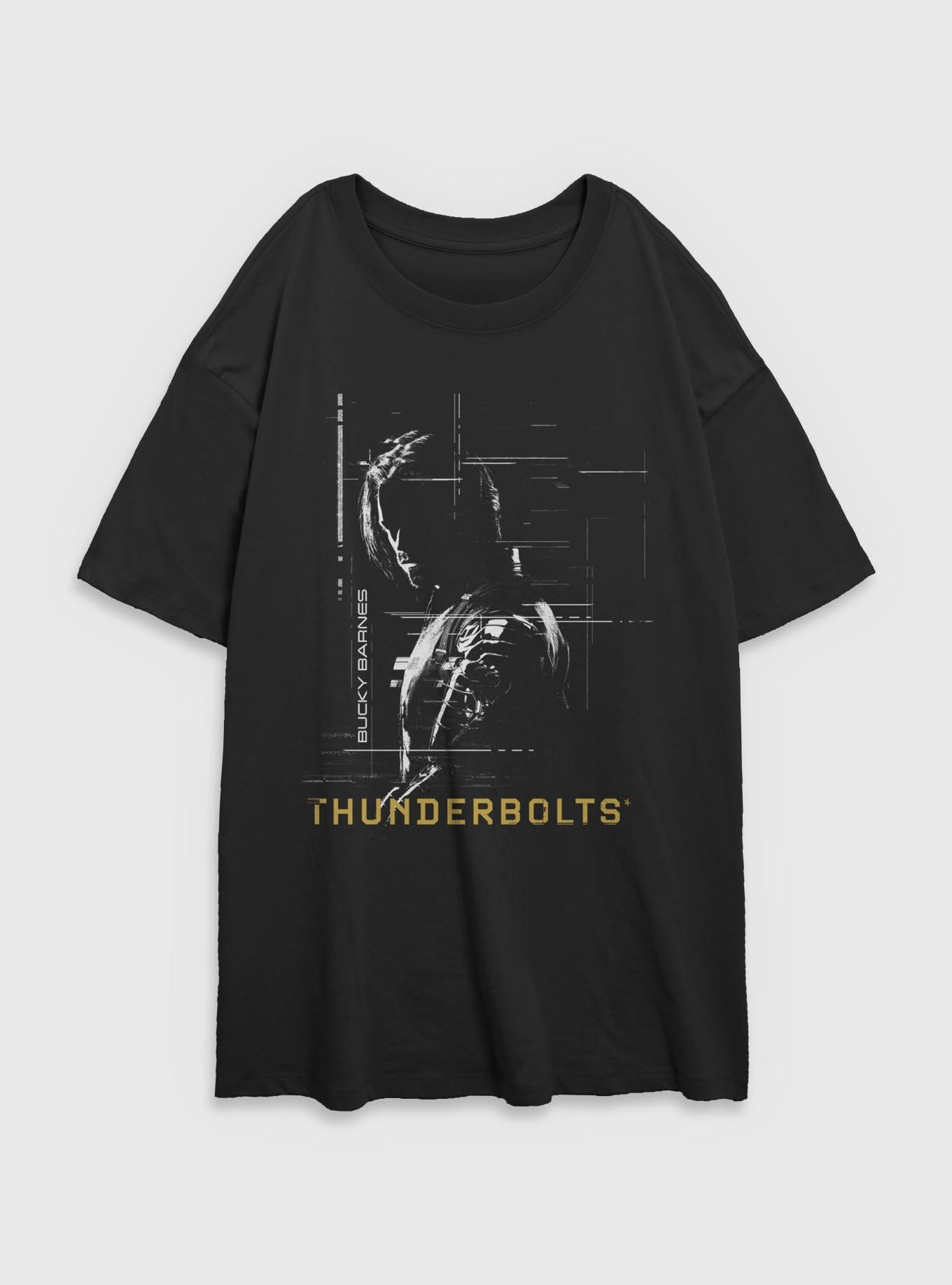 Marvel Thunderbolts* Bucky Barnes Winter Soldier Silhouette Womens Oversized T-Shirt, BLACK, hi-res