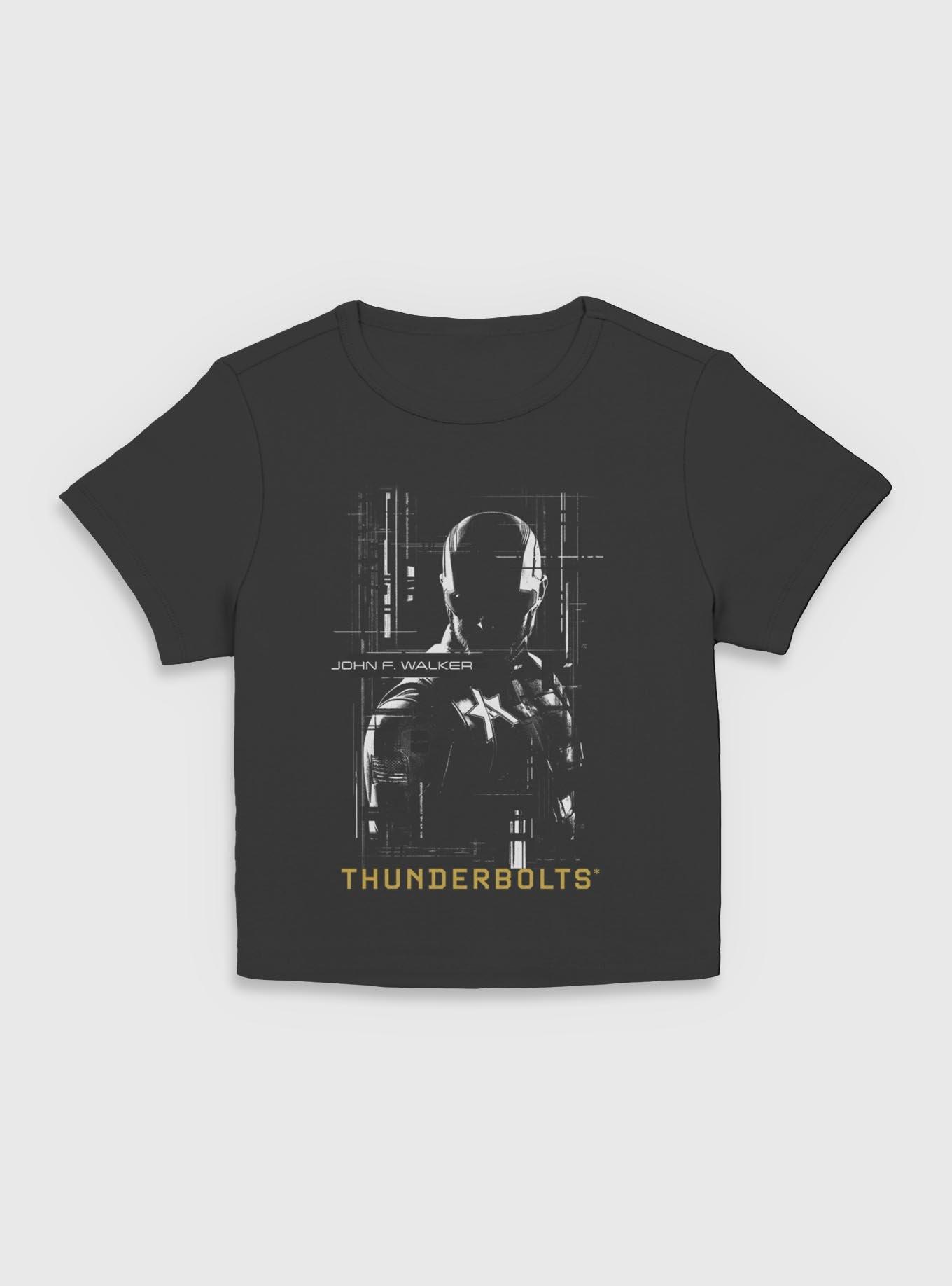 Marvel Thunderbolts* John Walker U.S. Agent Silhouette Women Baby T-Shirt, BLACK, hi-res view 1