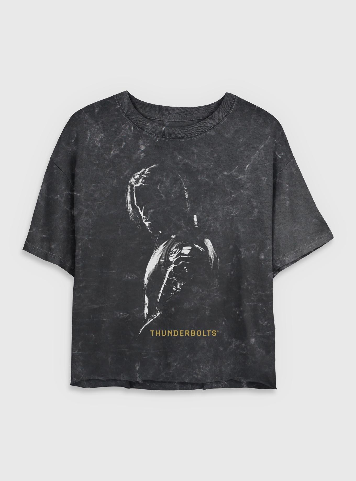 Marvel Thunderbolts* Bucky Barnes Winer Solider In Shadows Mineral Wash Womens Crop T-Shirt, , hi-res