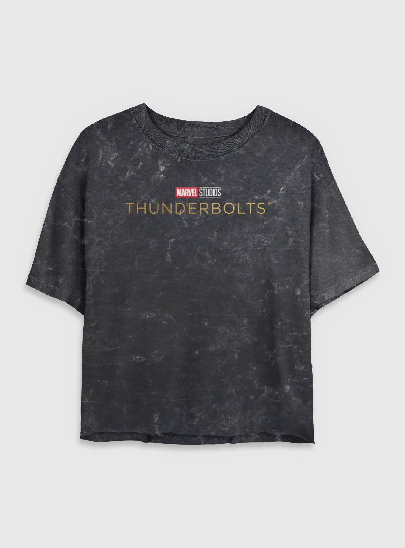 Marvel Thunderbolts* Logo Mineral Wash Womens Crop T-Shirt, , hi-res