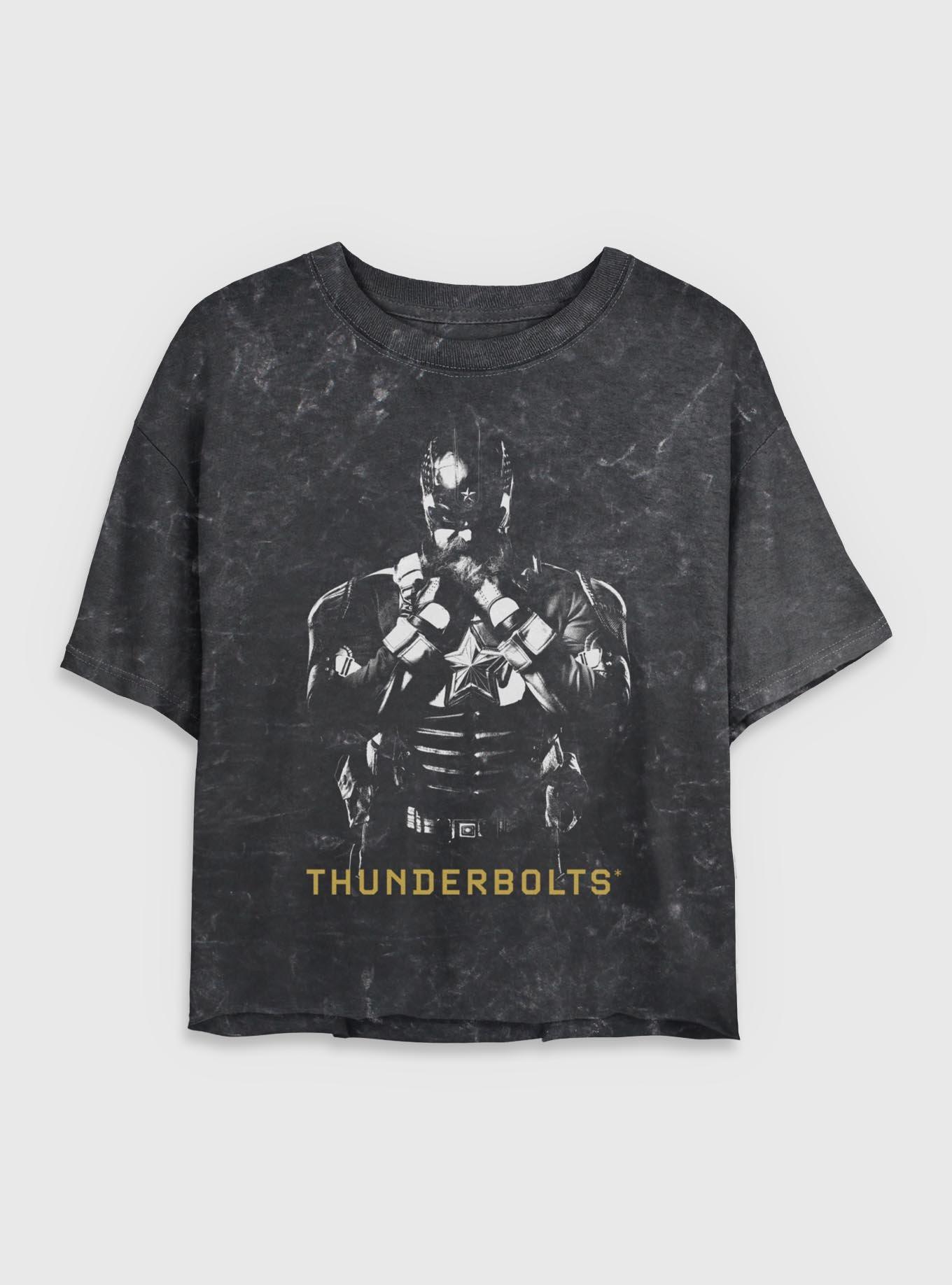 Marvel Thunderbolts* Red Guardian In Shadows Mineral Wash Womens Crop T-Shirt, BLACK, hi-res