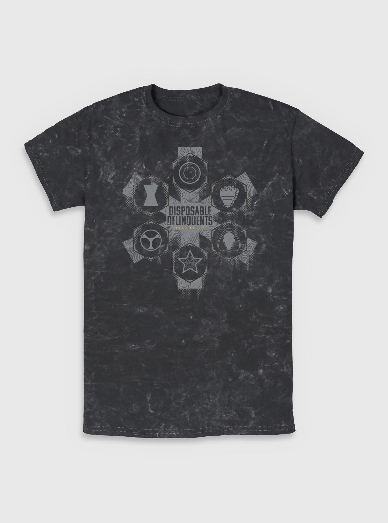 Marvel Thunderbolts* Disposable Delinquents Logos Mineral Wash T-Shirt, , hi-res