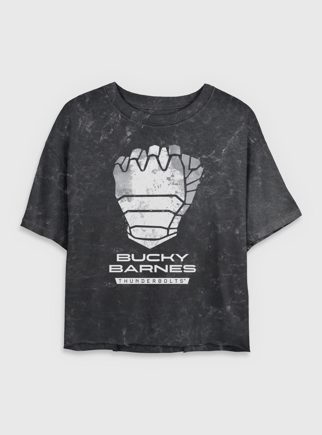 Marvel Thunderbolts* Bucky Barnes Winter Soldier Logo Mineral Wash Womens Crop T-Shirt, BLACK, hi-res