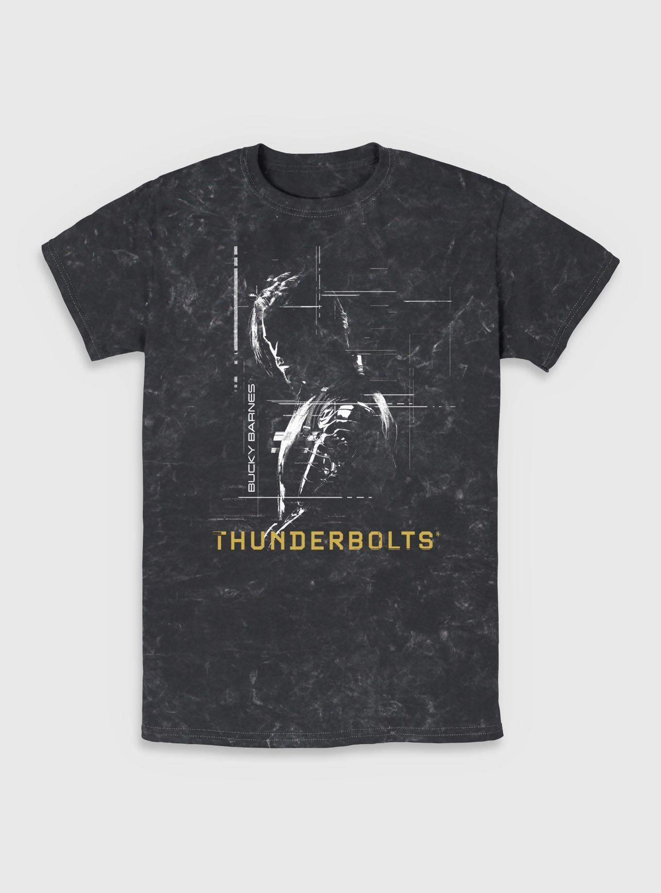 Marvel Thunderbolts* Bucky Barnes Winter Soldier Silhouette Mineral Wash T-Shirt, BLACK, hi-res