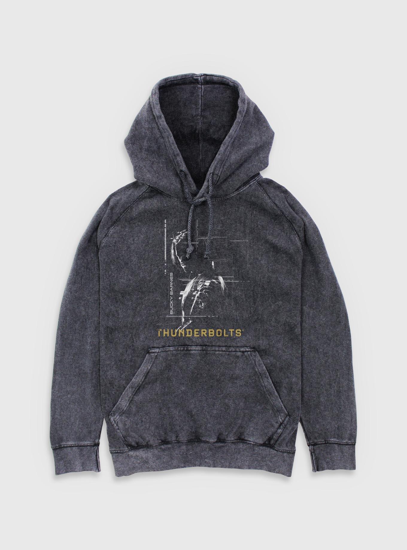 Marvel Thunderbolts* Bucky Barnes Winter Soldier Silhouette Mineral Wash Hoodie, , hi-res