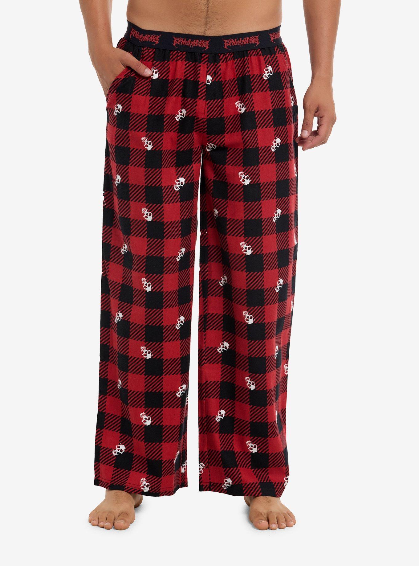 Falling In Reverse Skull Plaid Pajama Pants, , hi-res