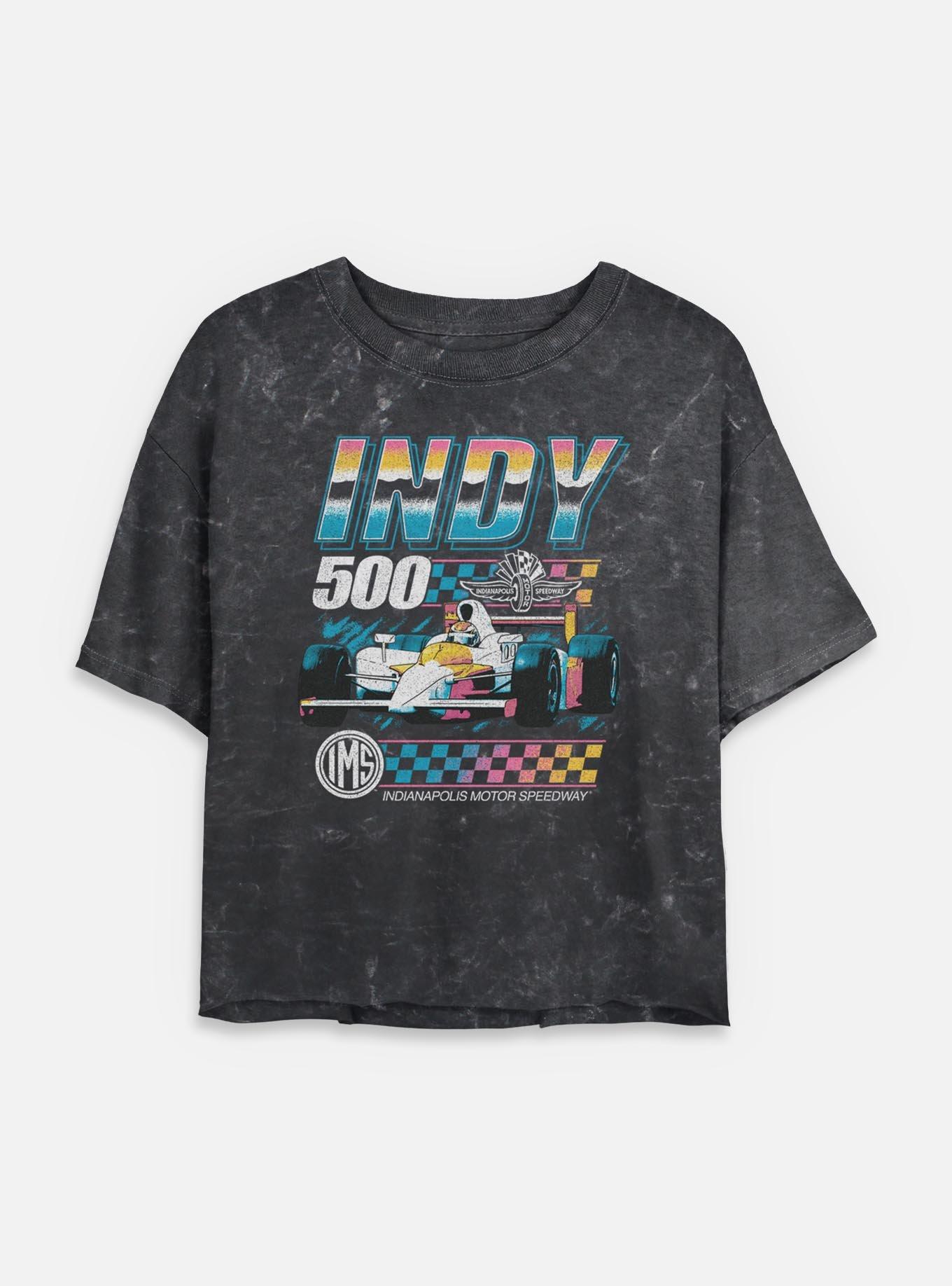 Indianapolis 500 Vintage Neon Mineral Wash Womens Crop T-Shirt, , hi-res