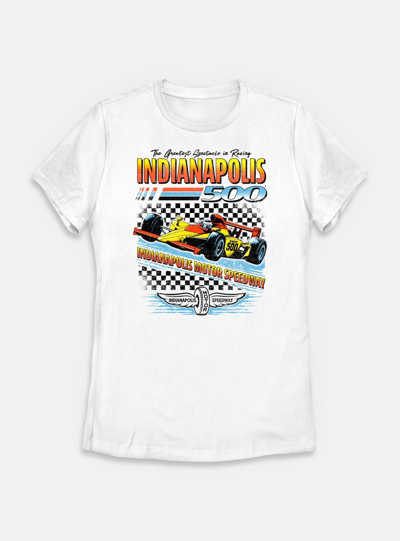 Indianapolis 500 Race Checker Womens T-Shirt, WHITE, hi-res