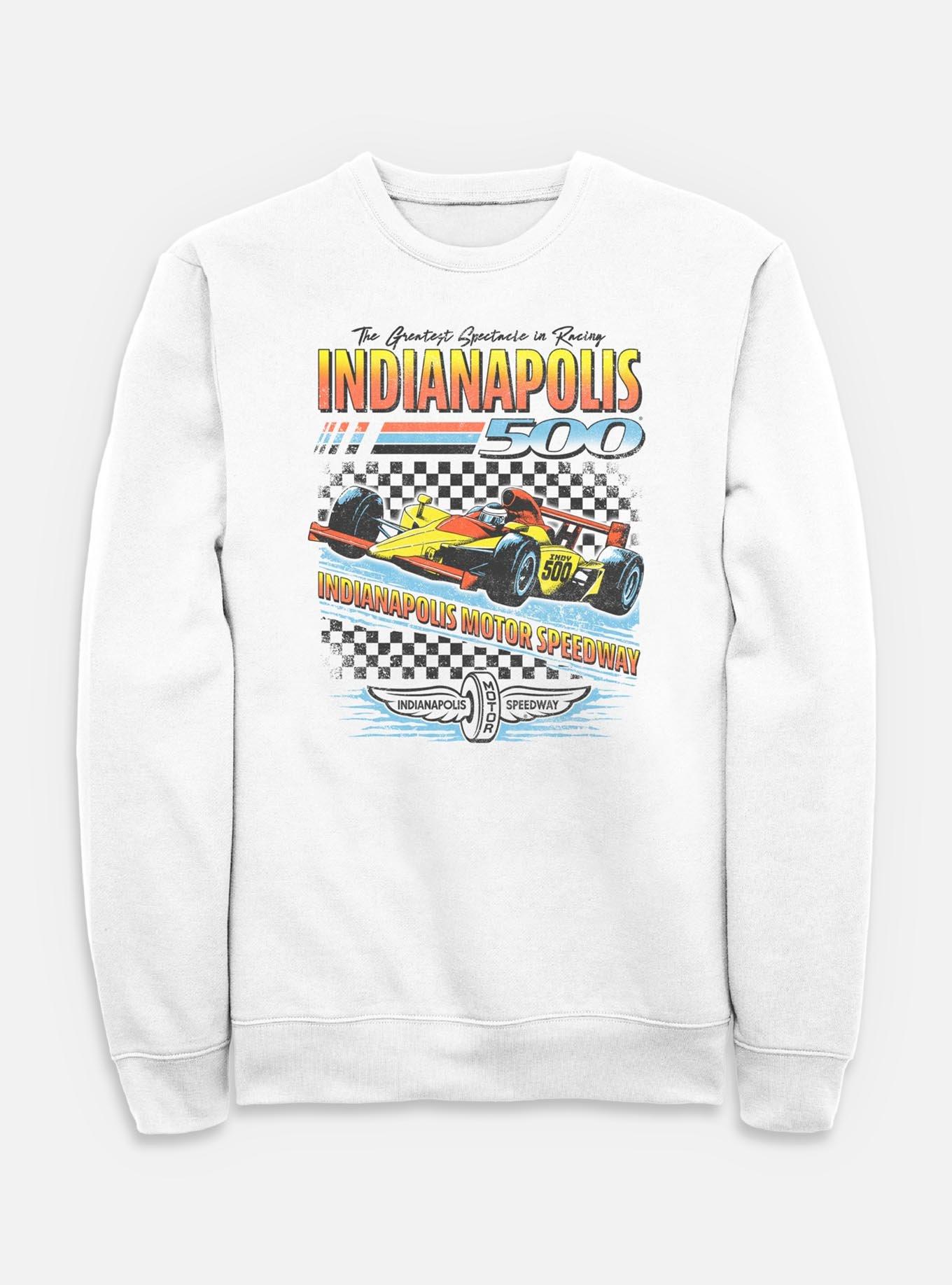 Indianapolis 500 Race Checker Sweatshirt, WHITE, hi-res