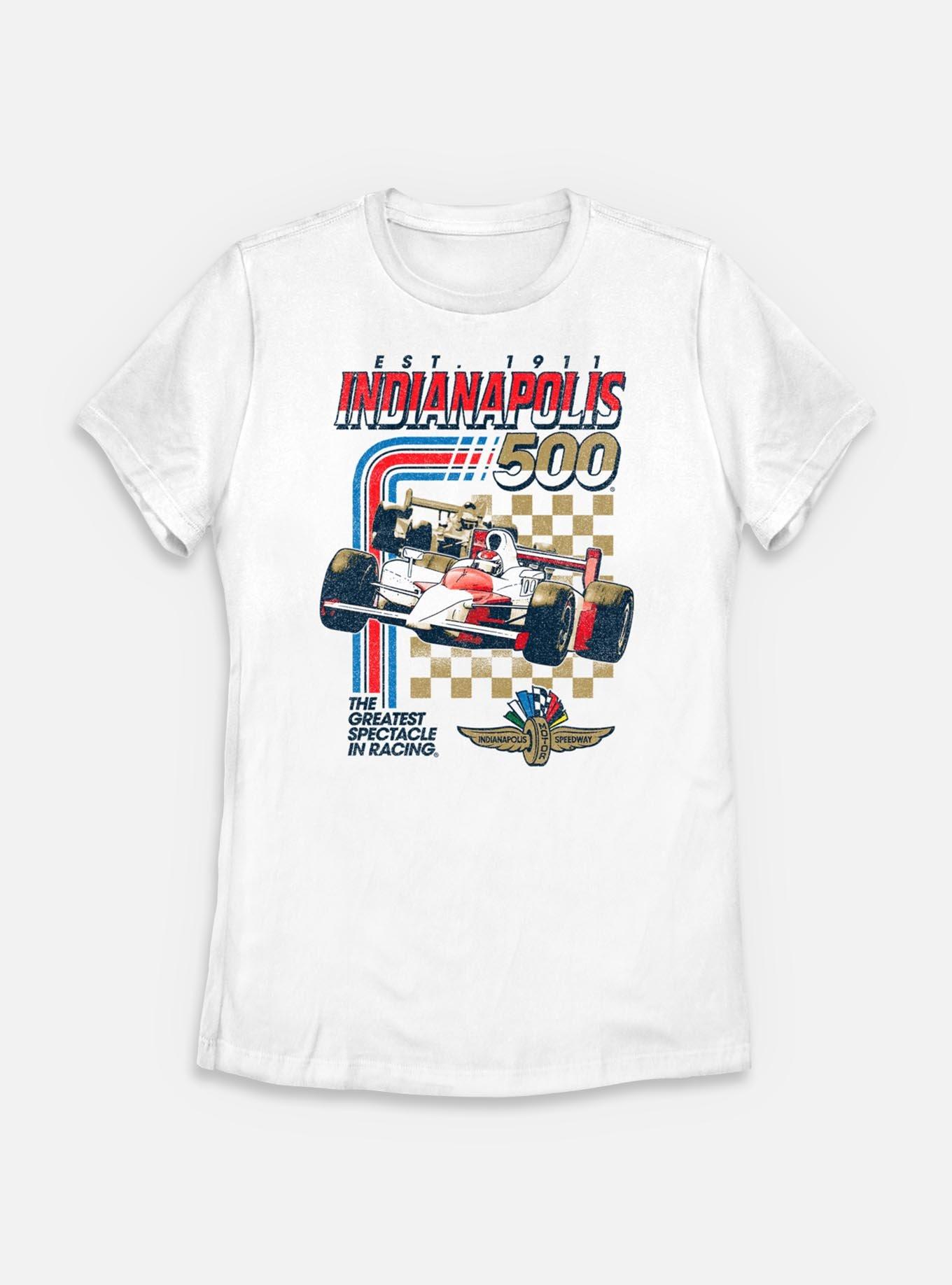 Indianapolis 500 Racing Stripes Womens T-Shirt, WHITE, hi-res